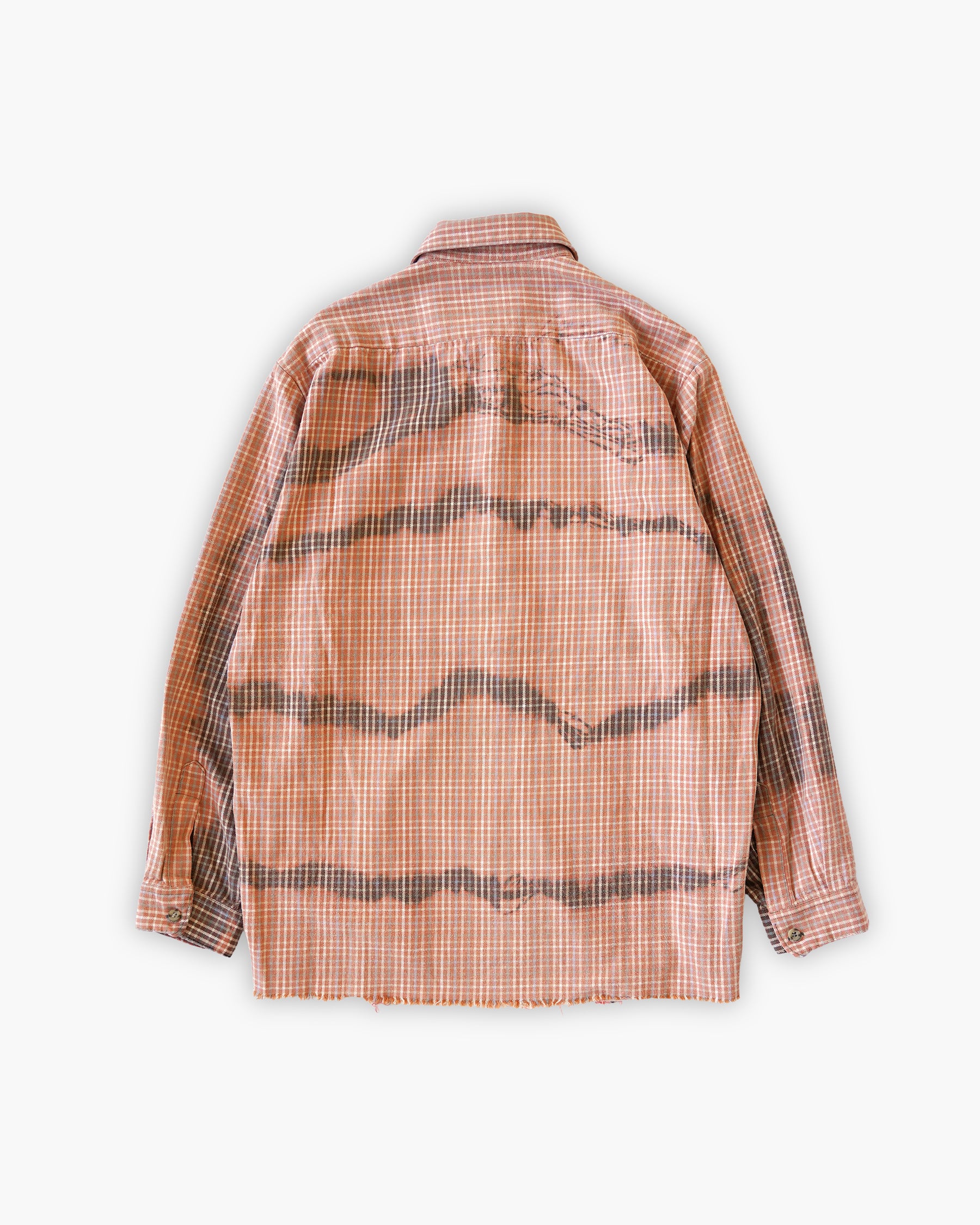 Sun Bleached Box Plaid Shirt - Orange