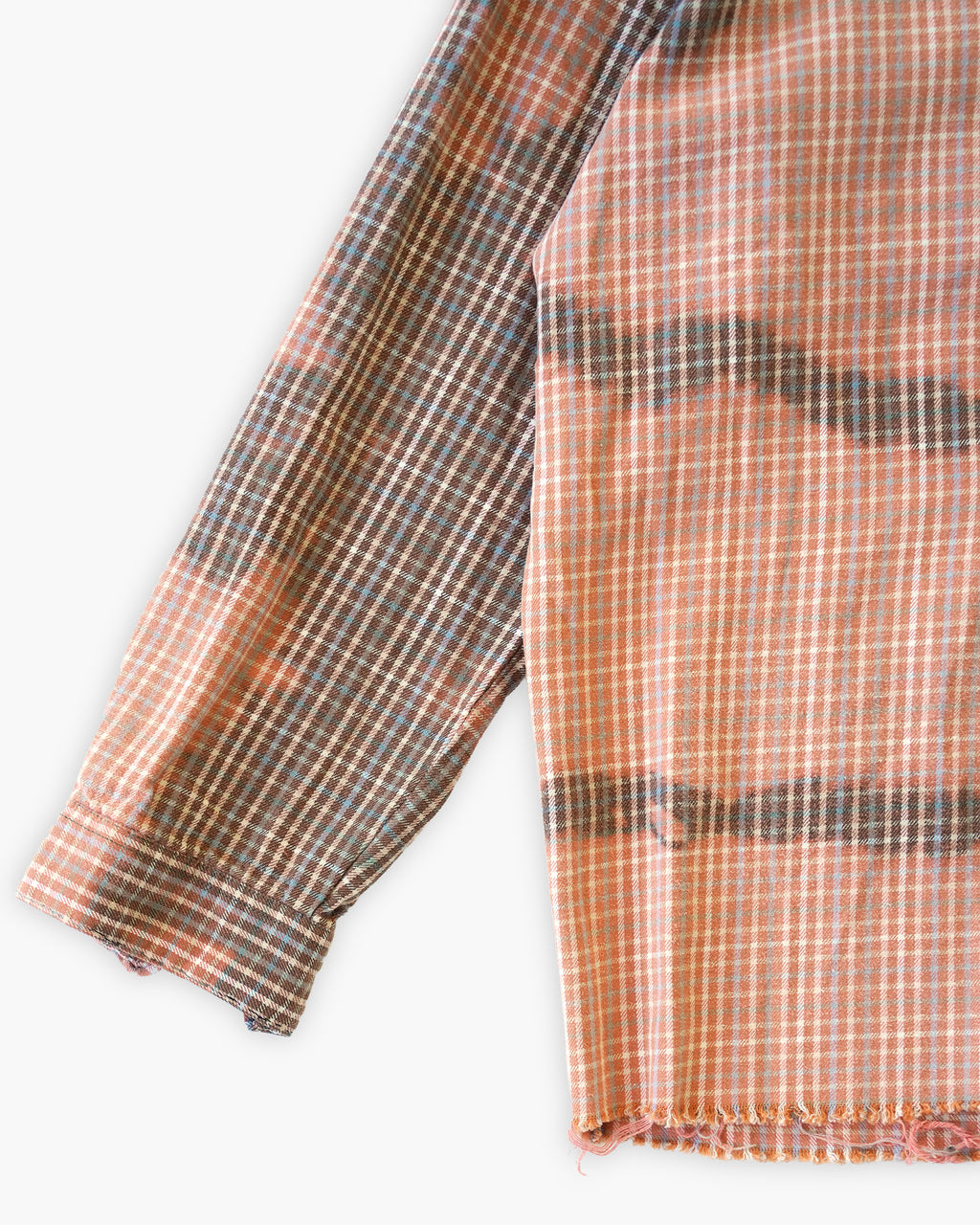 Sun Bleached Box Plaid Shirt - Orange