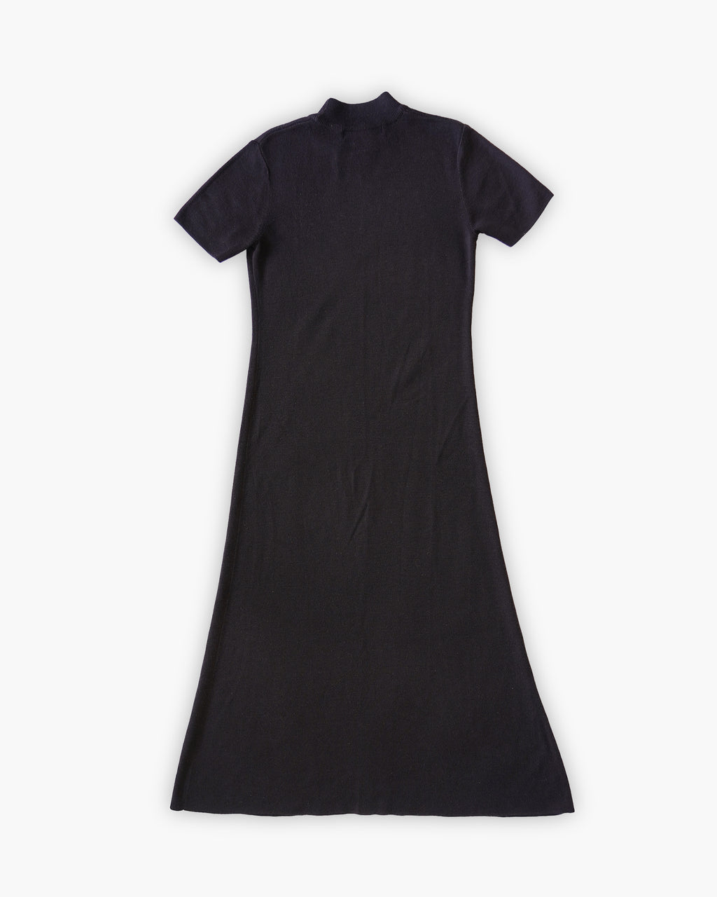 Wool Blend Mock Neck Knit Dress - Brown