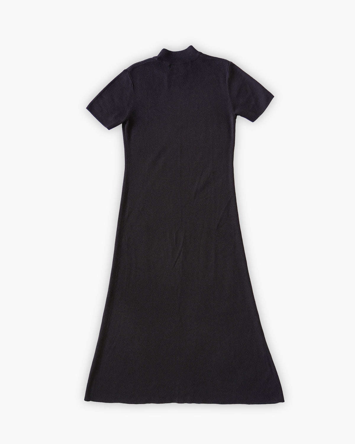Wool Blend Mock Neck Knit Dress - Brown
