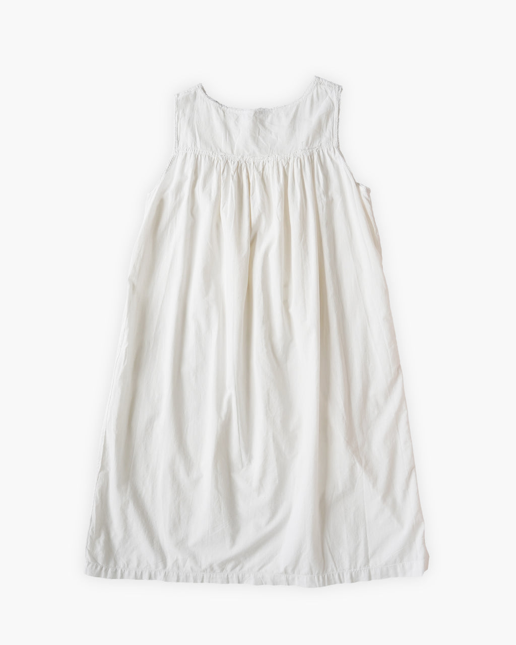 French Cotton Sleeveless Gather Dress