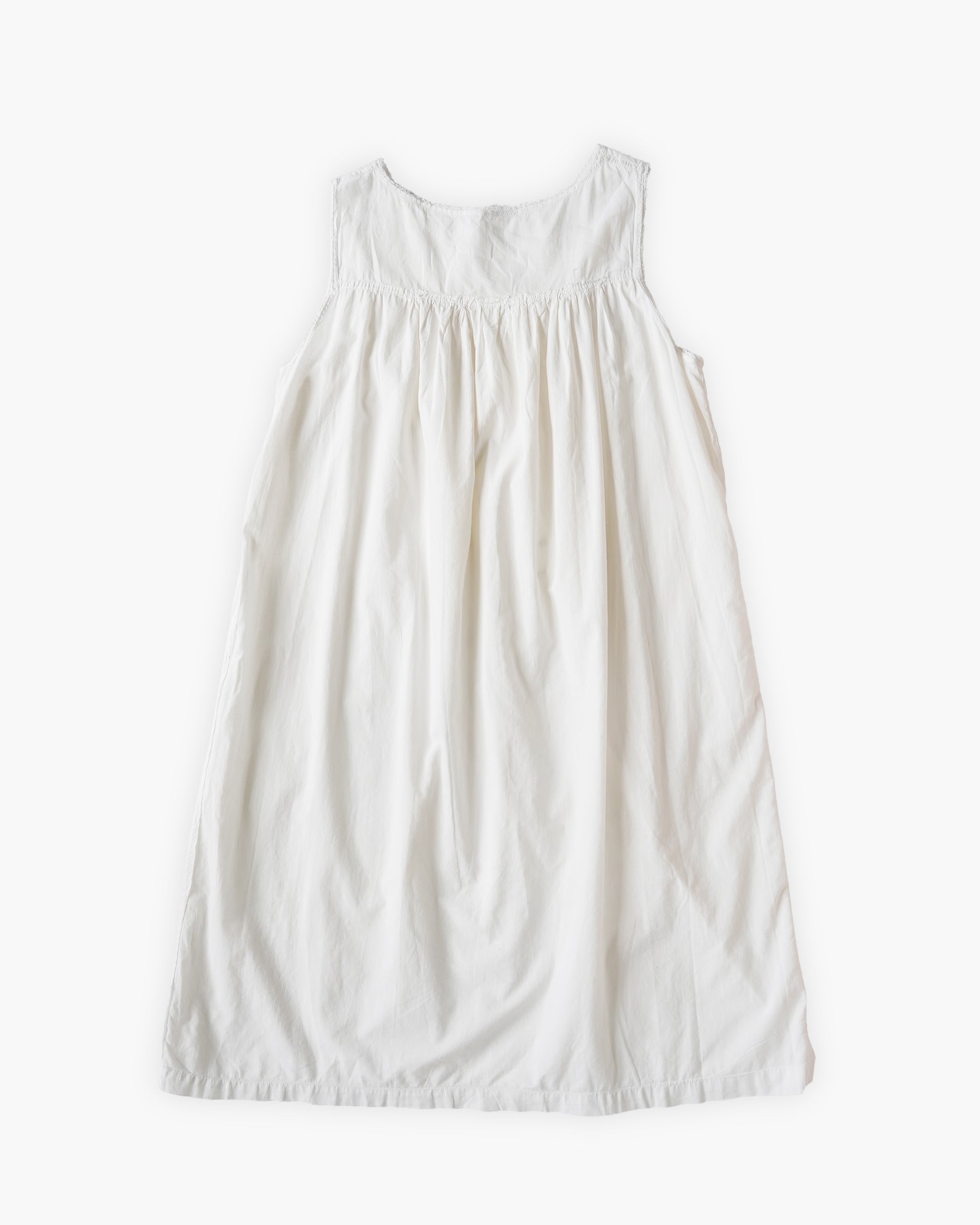 French Cotton Sleeveless Gather Dress