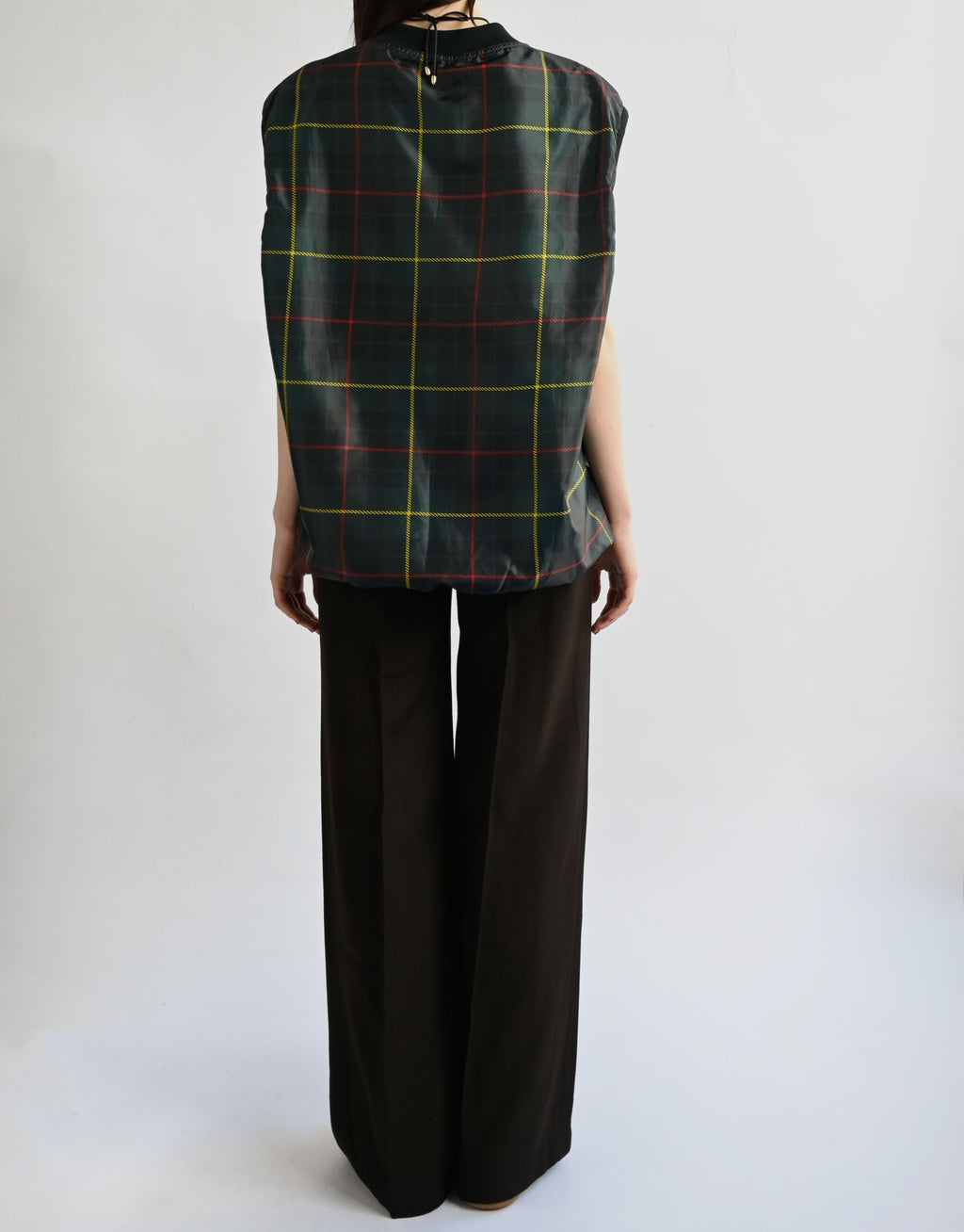 Nylon Plaid Vest