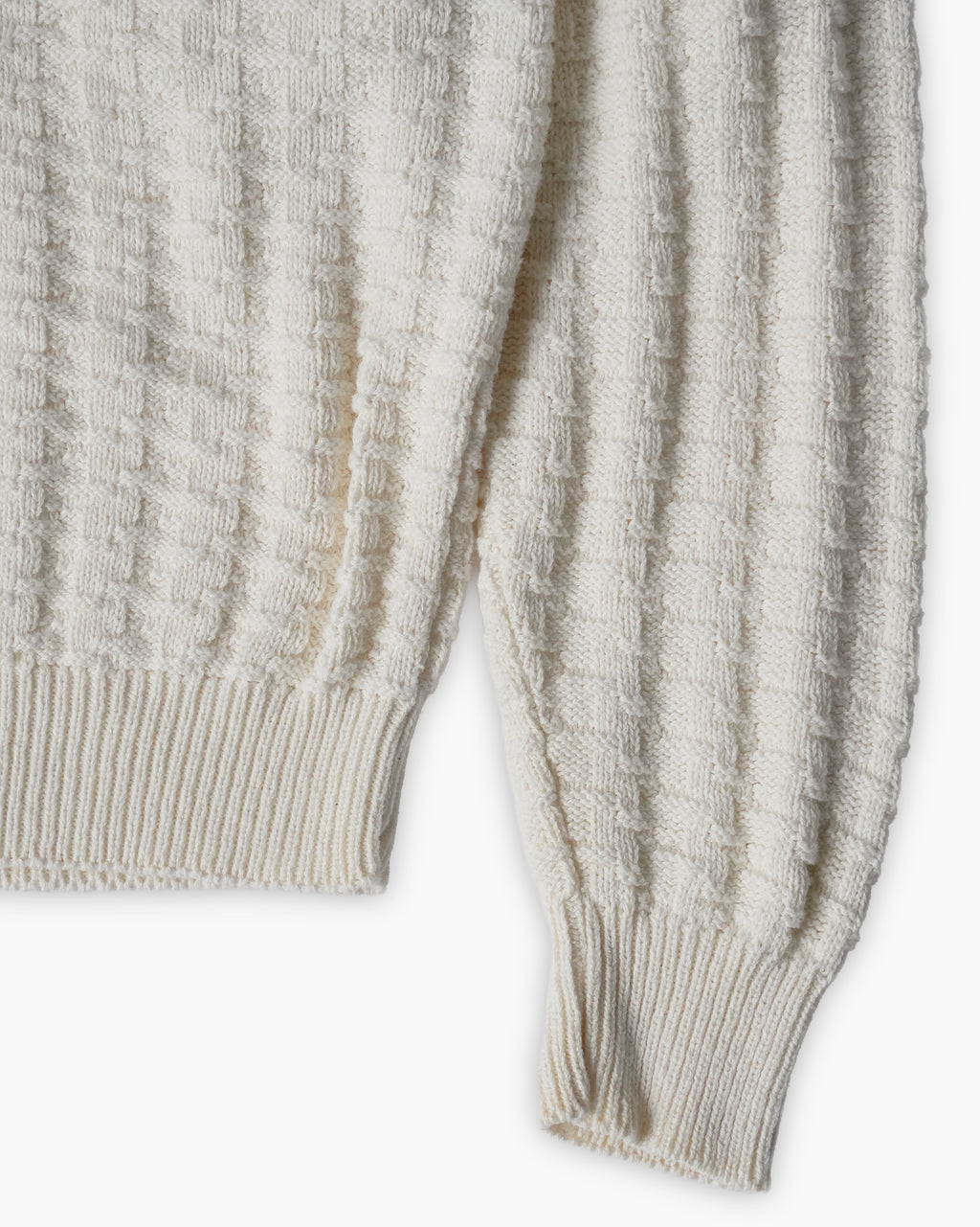 100% Cotton White Crew Neck Sweater