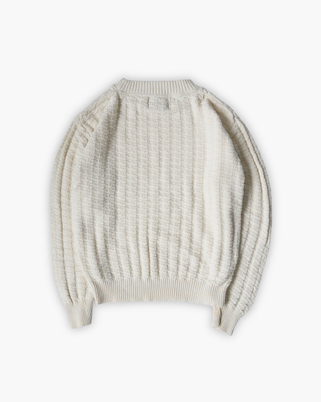 100% Cotton White Crew Neck Sweater