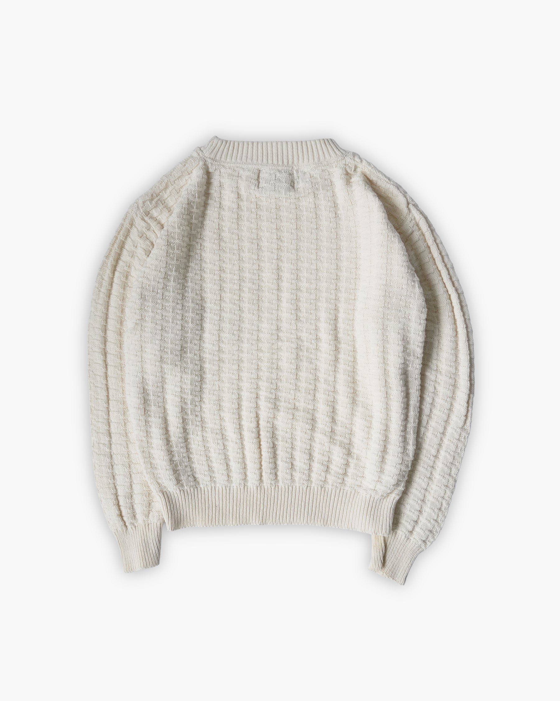 100% Cotton White Crew Neck Sweater