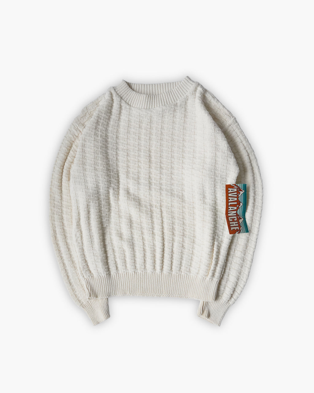 100% Cotton White Crew Neck Sweater