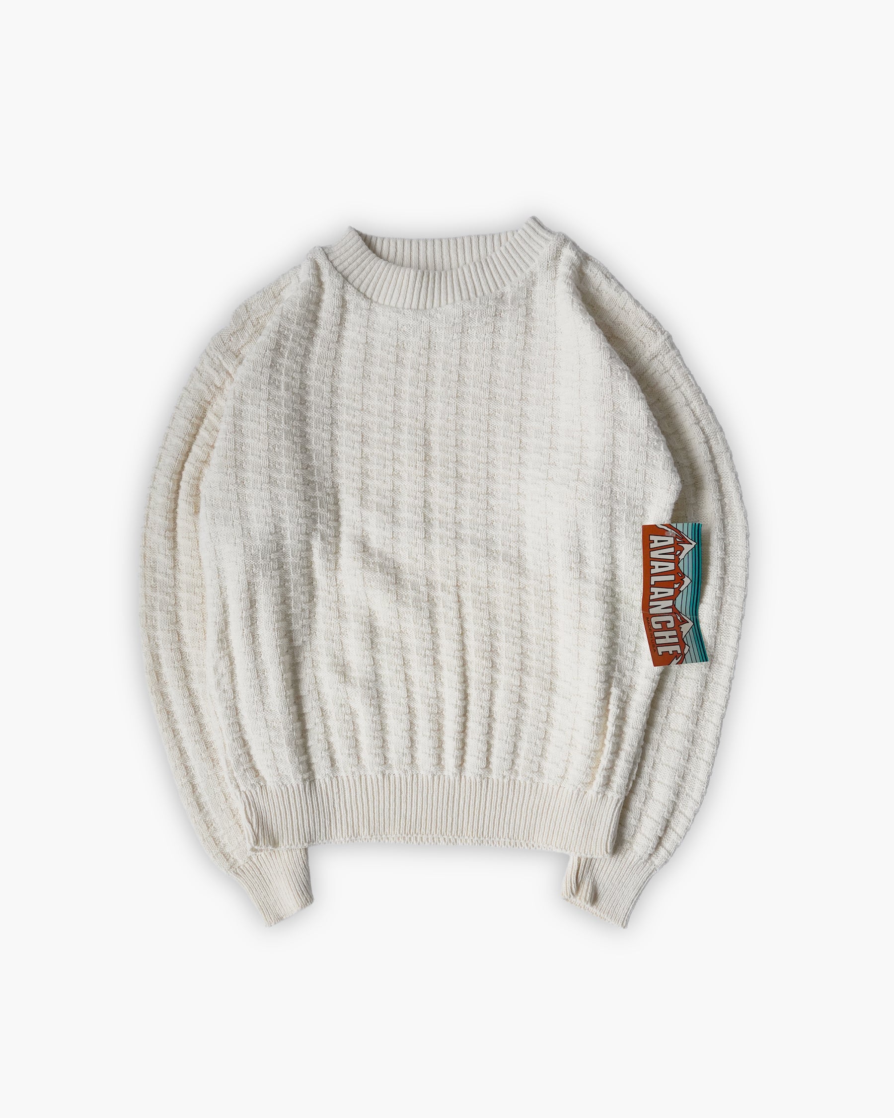 100% Cotton White Crew Neck Sweater