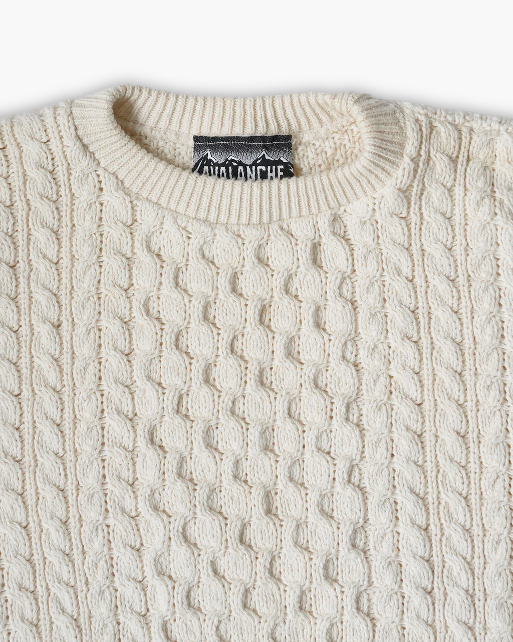 100% Cotton White Cable Knit Sweater