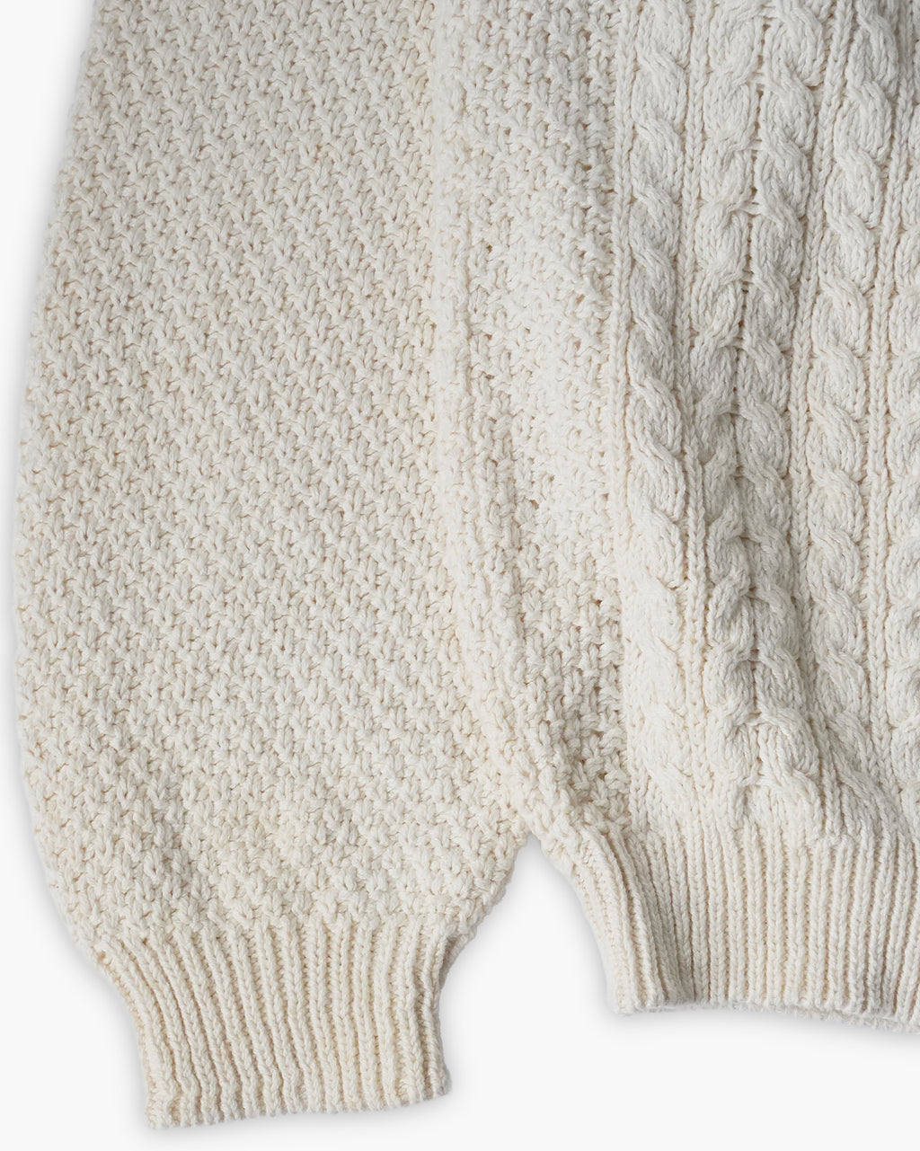100% Cotton White Cable Knit Sweater