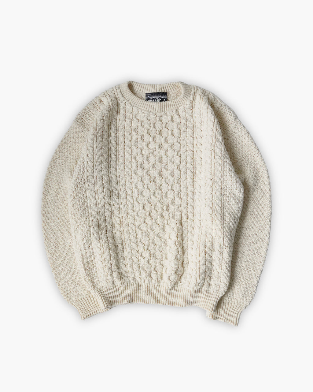 100% Cotton White Cable Knit Sweater