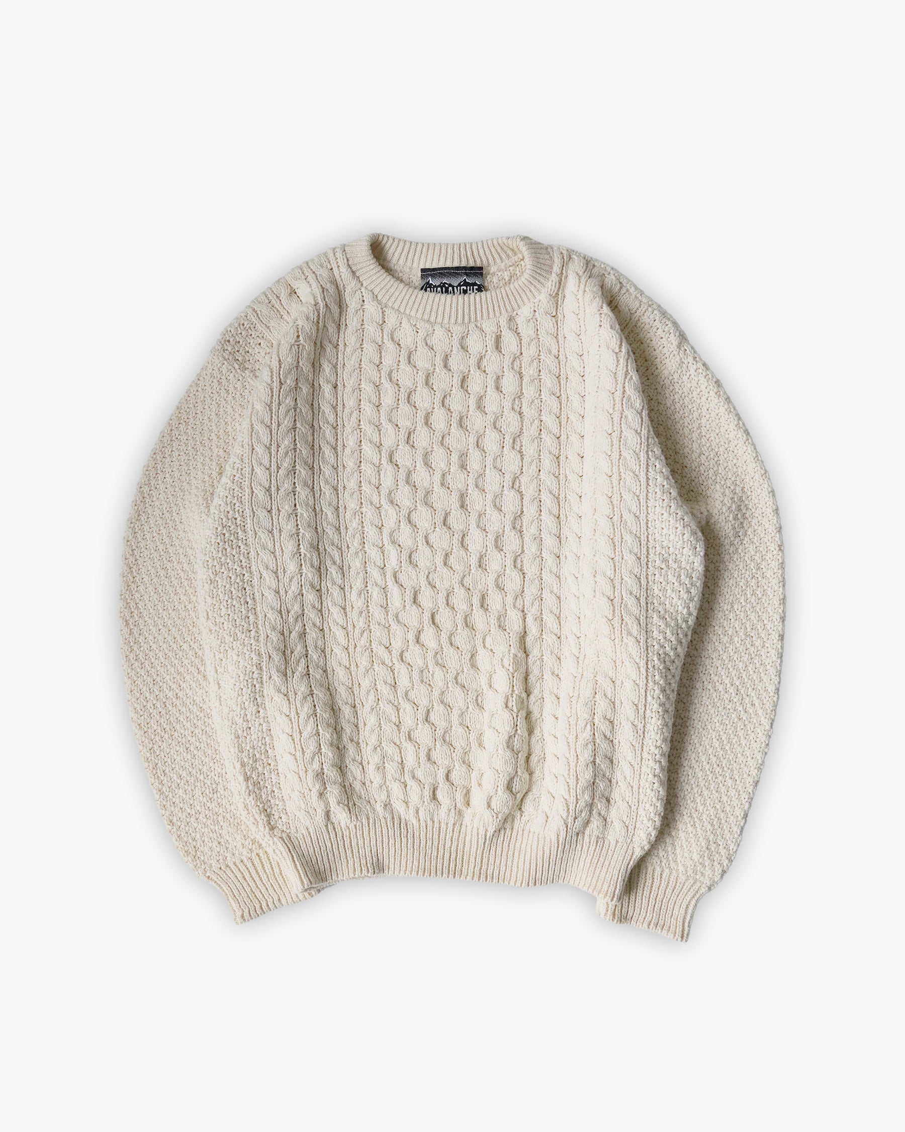100% Cotton White Cable Knit Sweater
