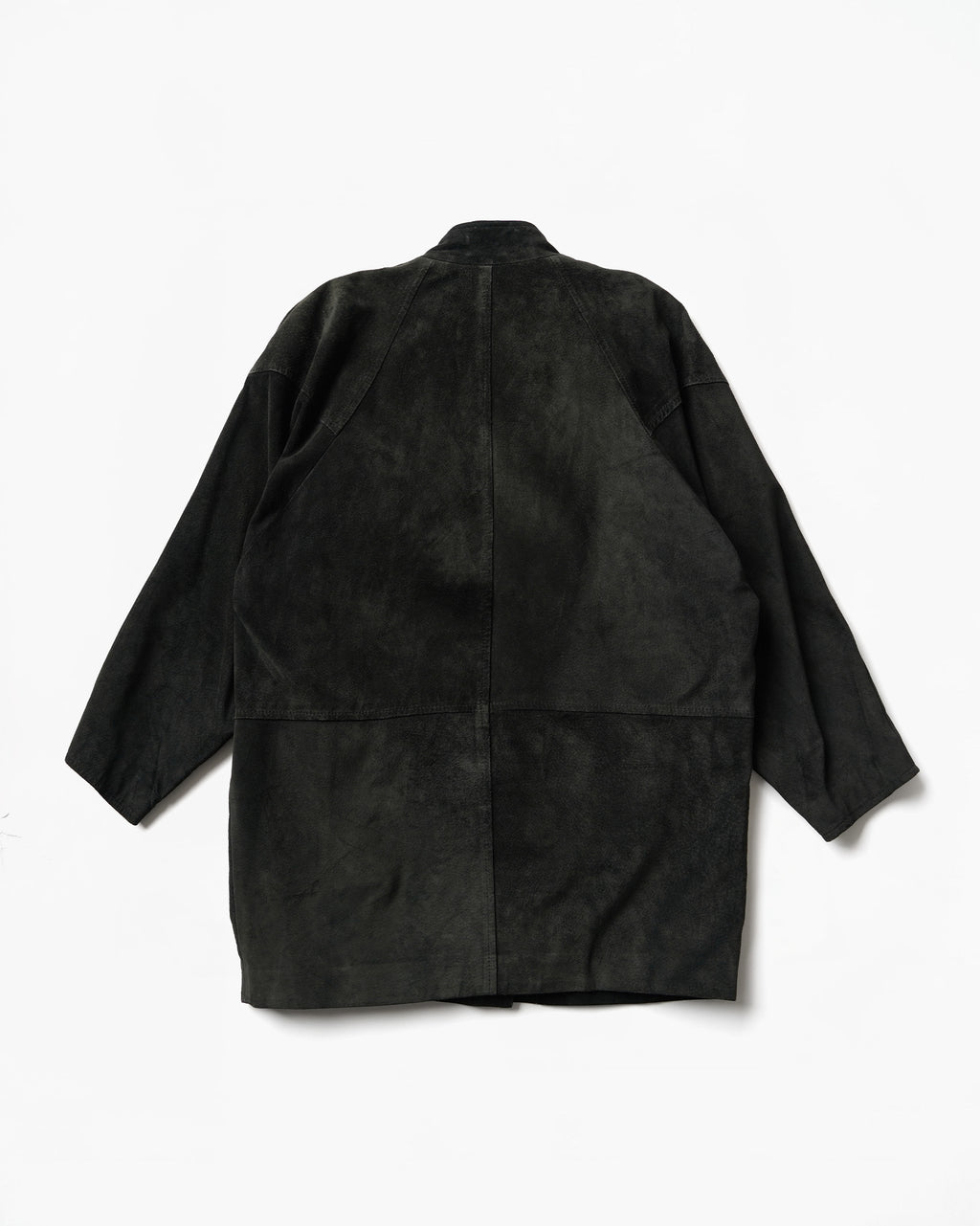 1980~90's Black Suede Asymmetric Coat