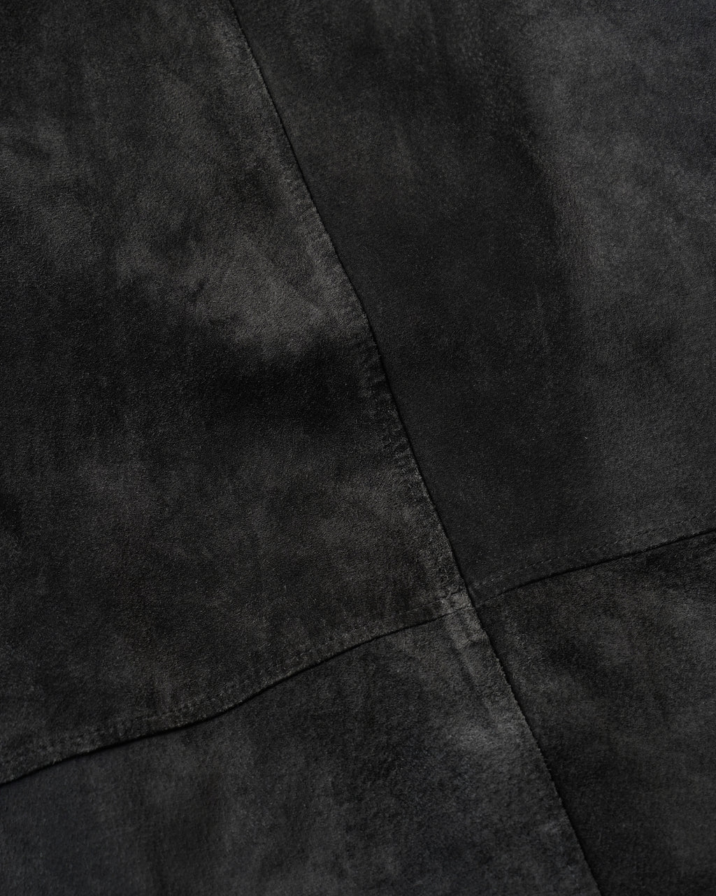 1980~90's Black Suede Asymmetric Coat
