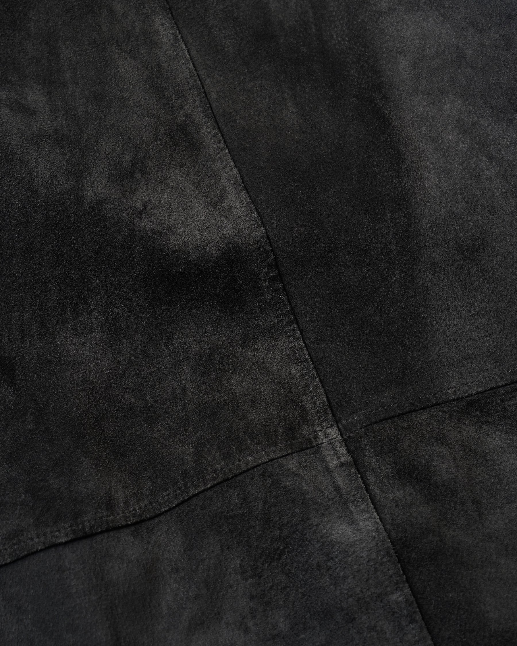 1980~90's Black Suede Asymmetric Coat