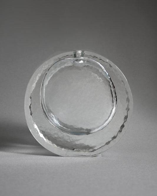 60's Walther Glas Round Block Glass Vase