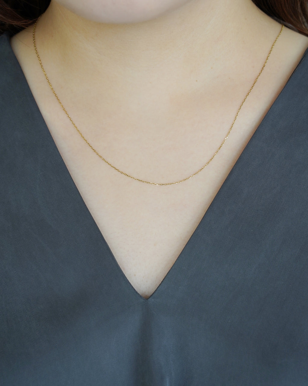 14K Gold Slim Oval Chain Necklace (GDN26029-2)