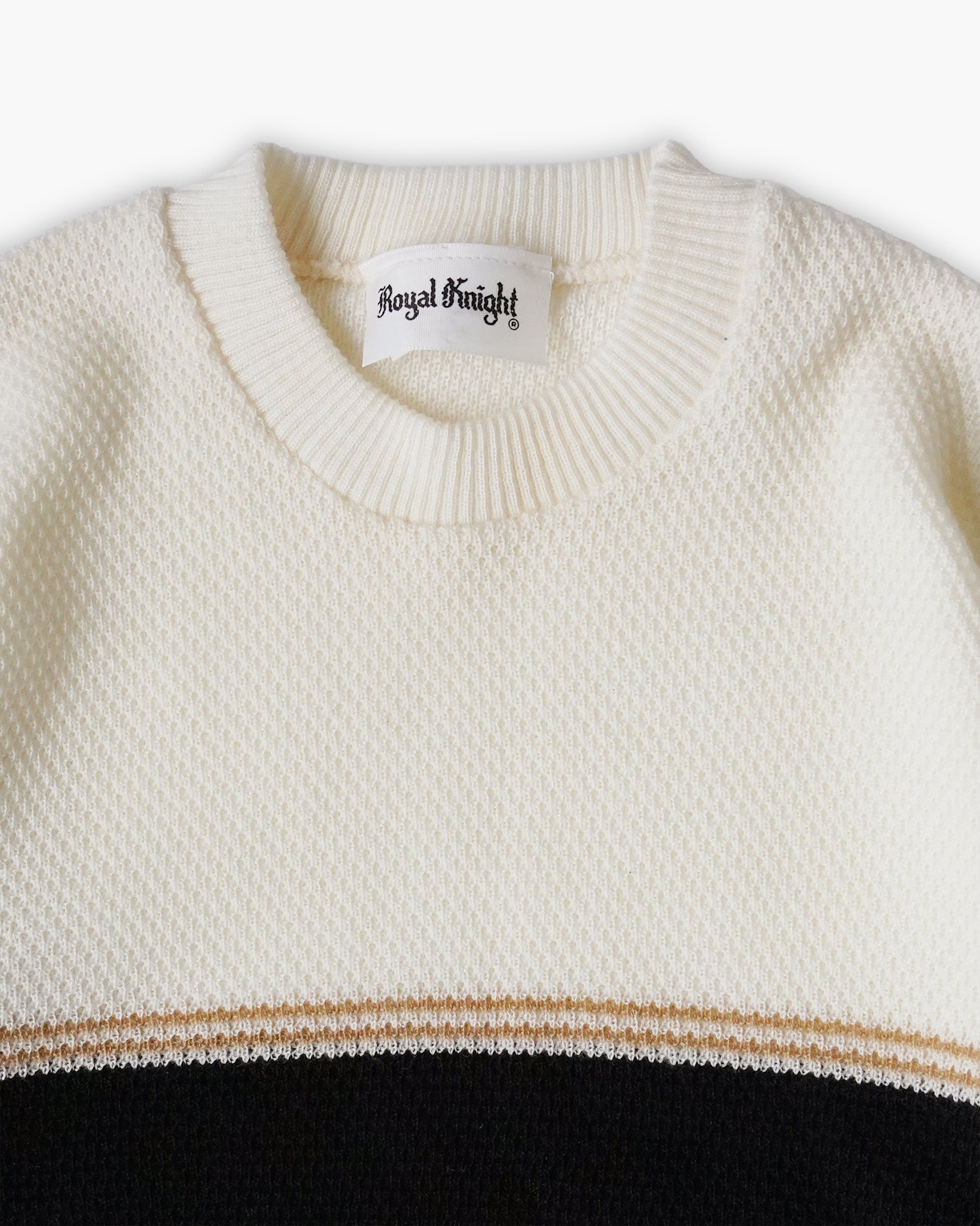 Acrylic Crew Neck White Sweater