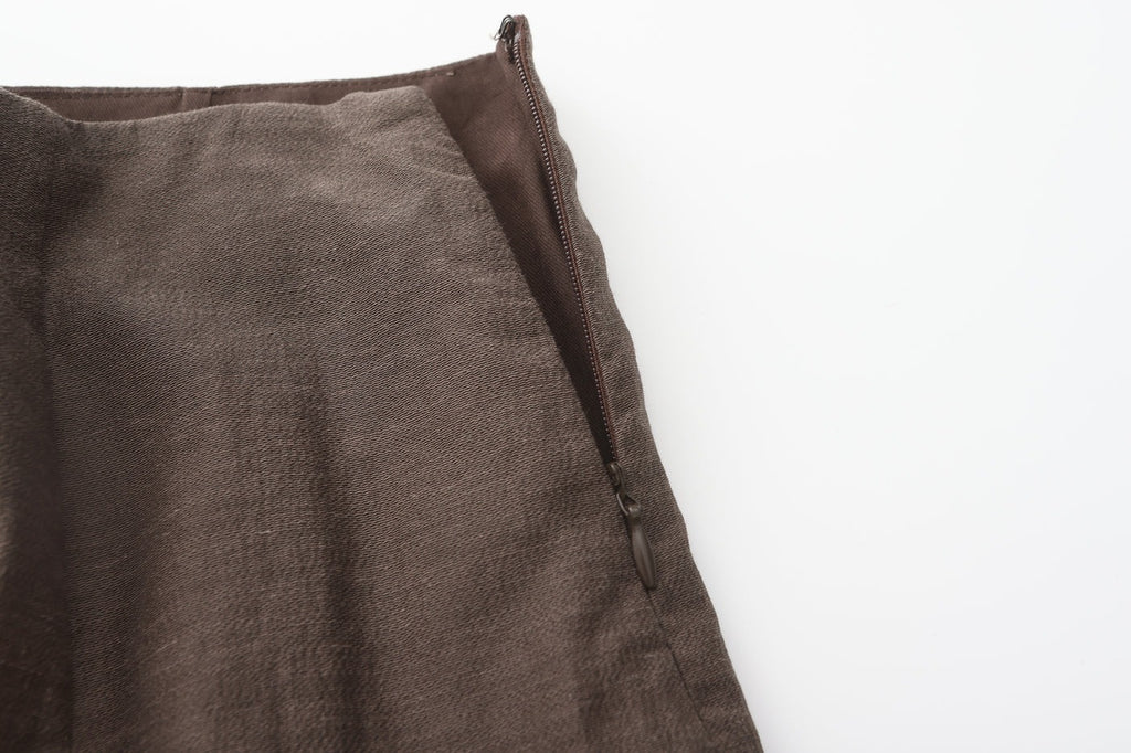 "RUOHAN" SHEER BROWN COCOON SKIRT