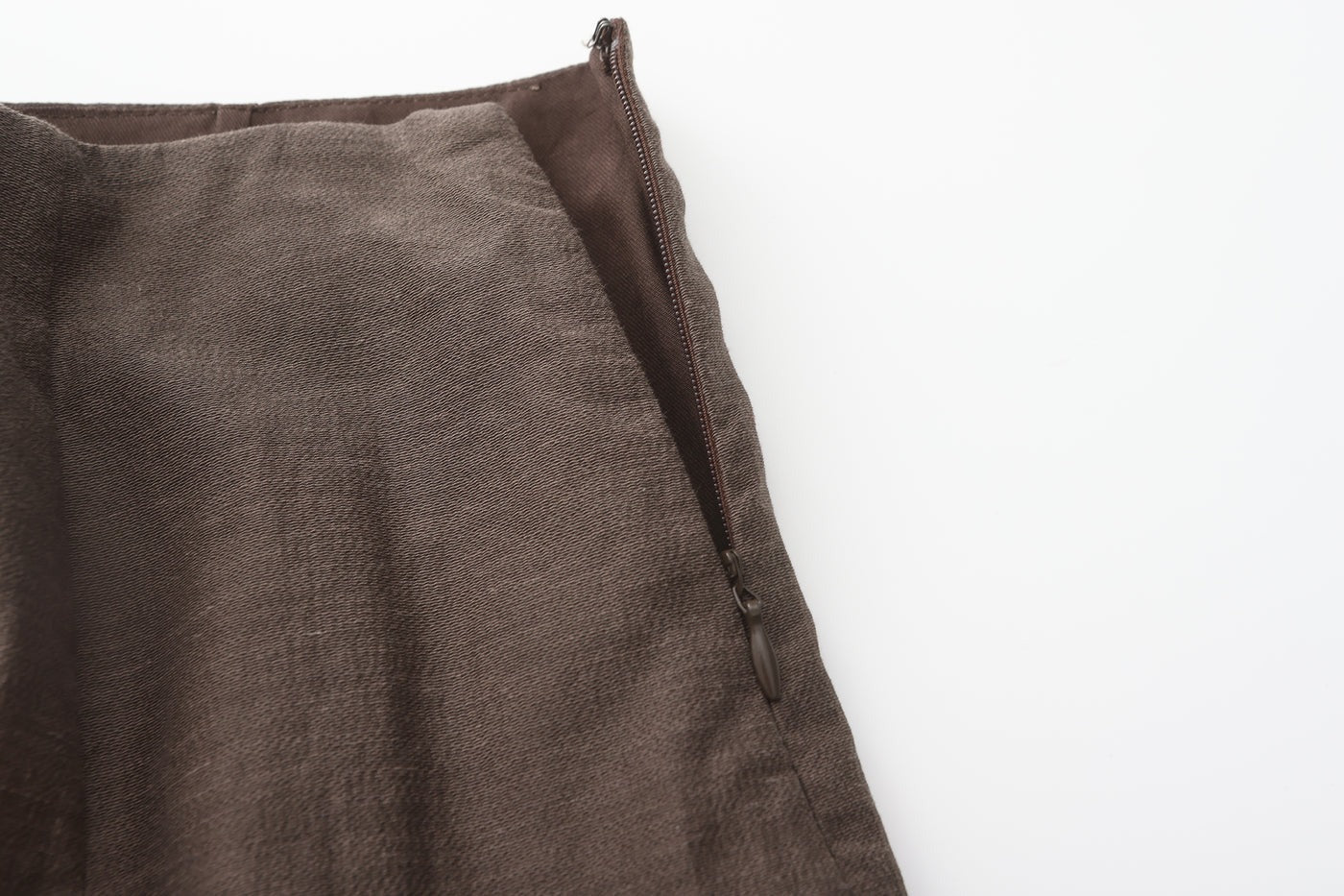 "RUOHAN" SHEER BROWN COCOON SKIRT