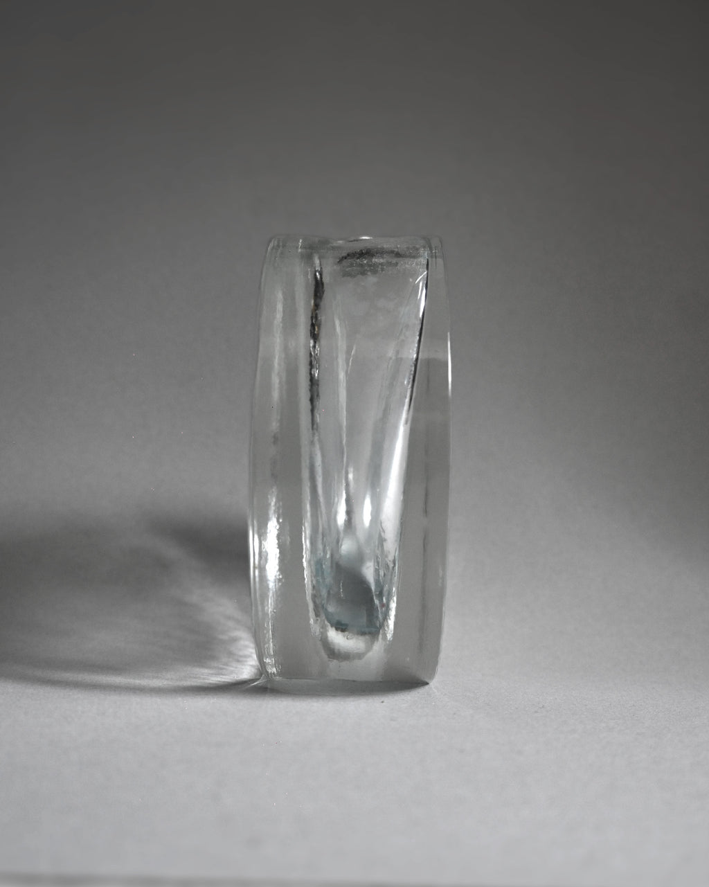 60's Walther Glas Round Block Glass Vase