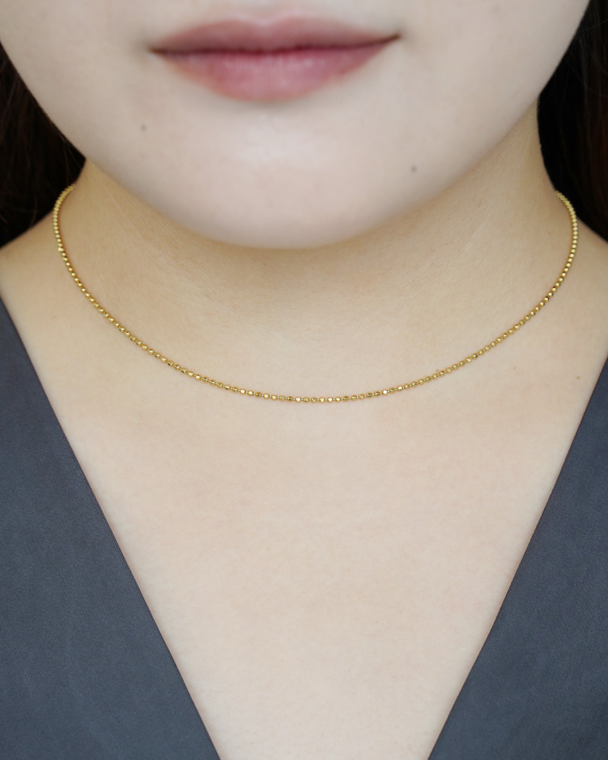 14K Gold Ball Chain Necklace (GDN26035-1)