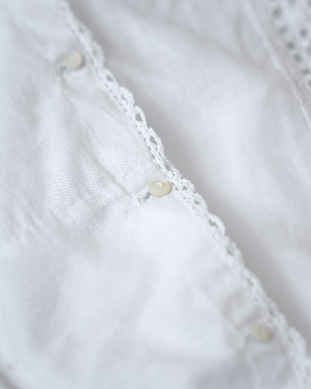 Cotton Lace Cropped Blouse Made in France