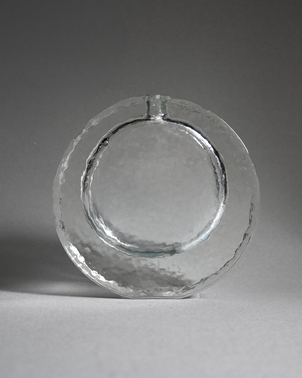 60's Walther Glas Round Block Glass Vase