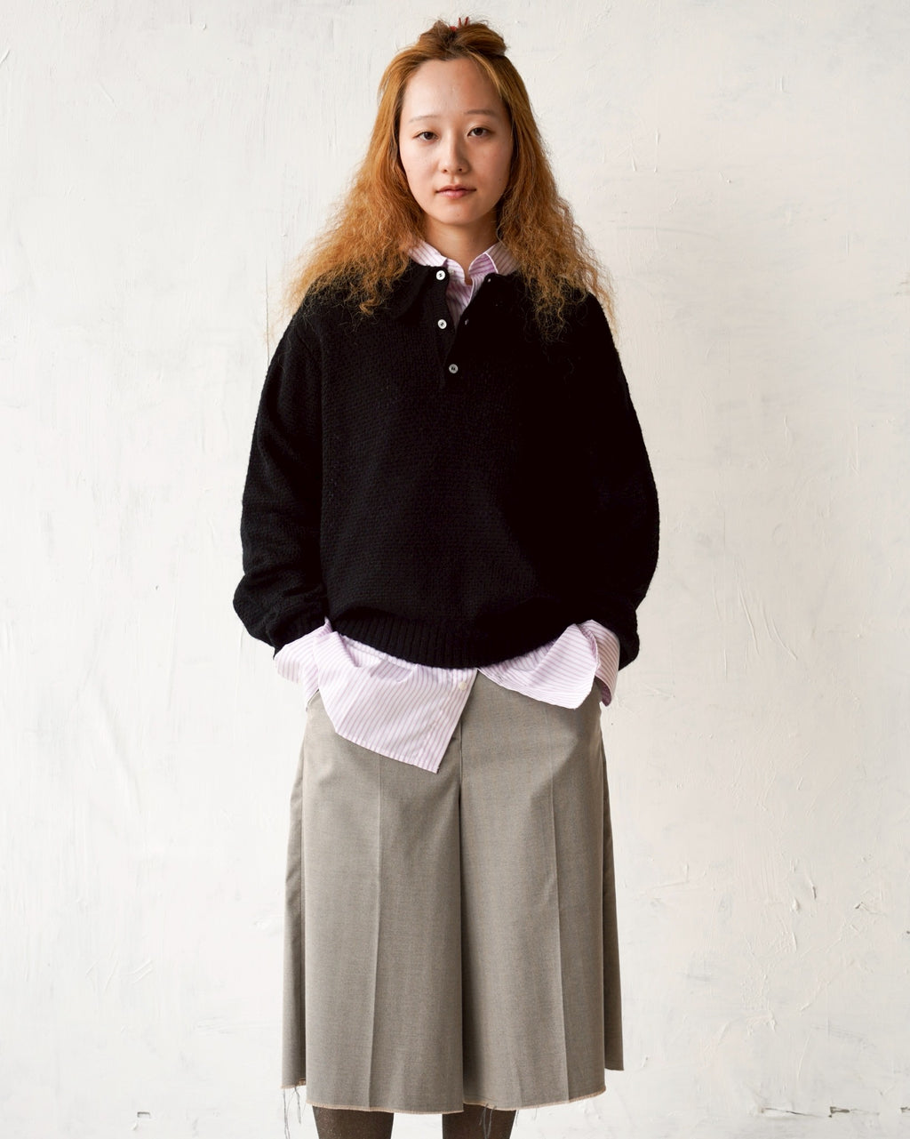 Cut-off Rayon Pants - Greige
