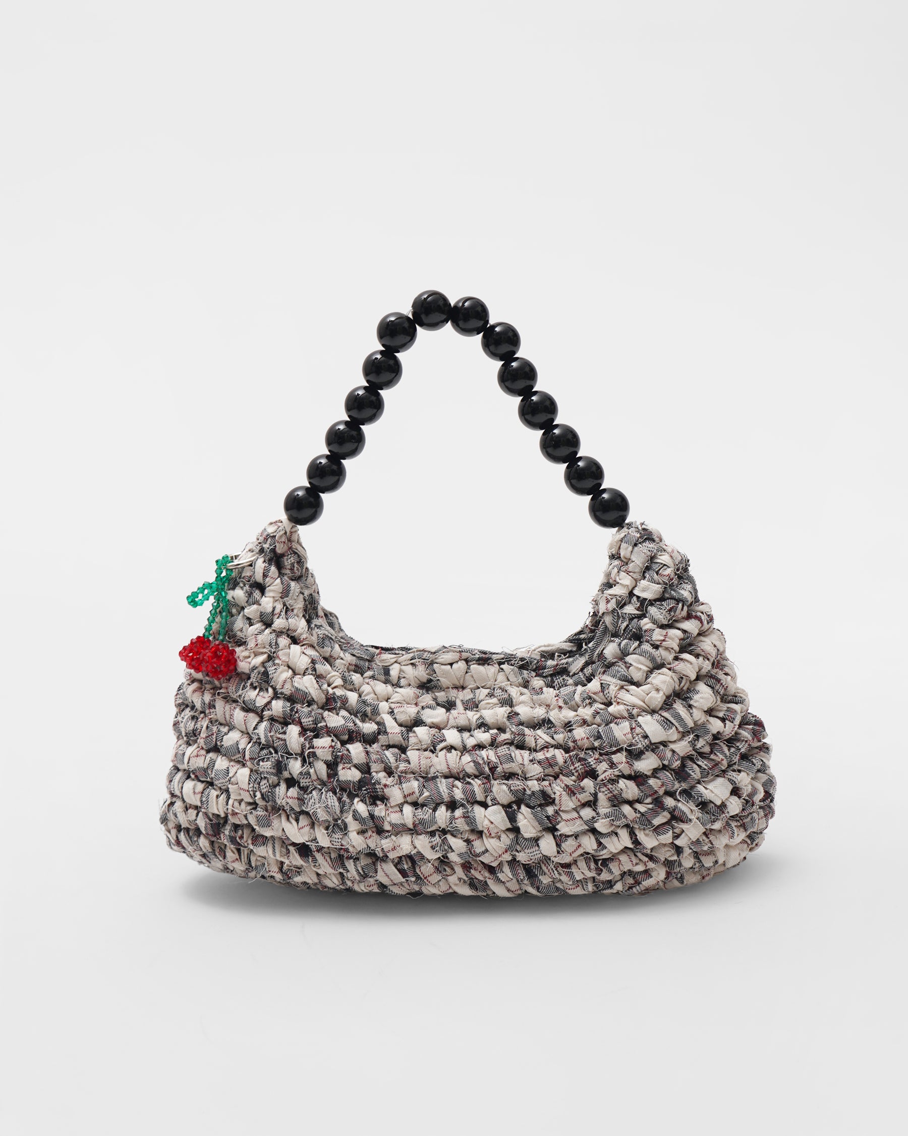 Crochet Beaded Handle Bag with Charm 03