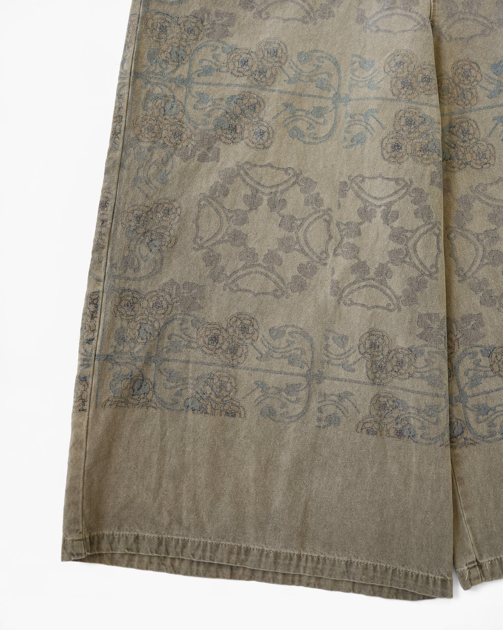 Cotton Wide-Leg Patterned Overalls