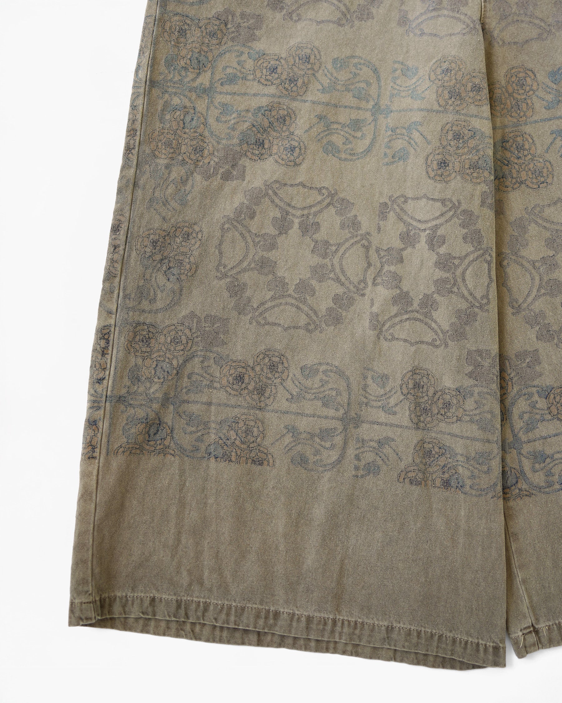 Cotton Wide-Leg Patterned Overalls