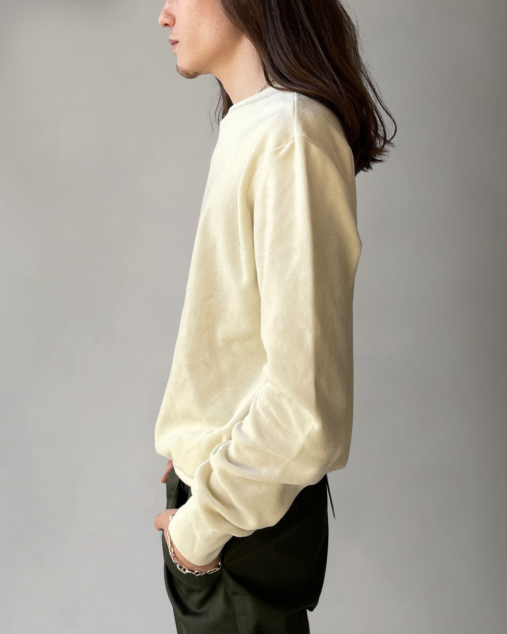 Cotton Velour Sweatshirts - White