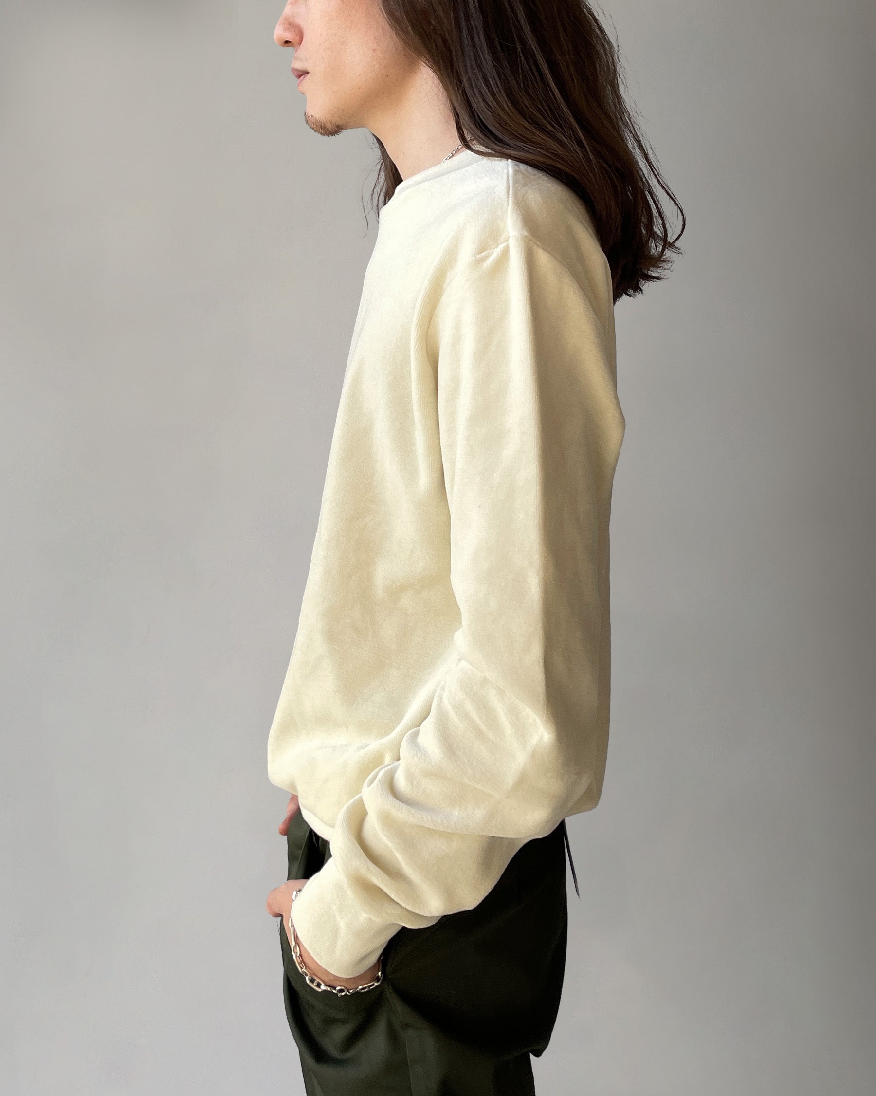 Cotton Velour Sweatshirts - White