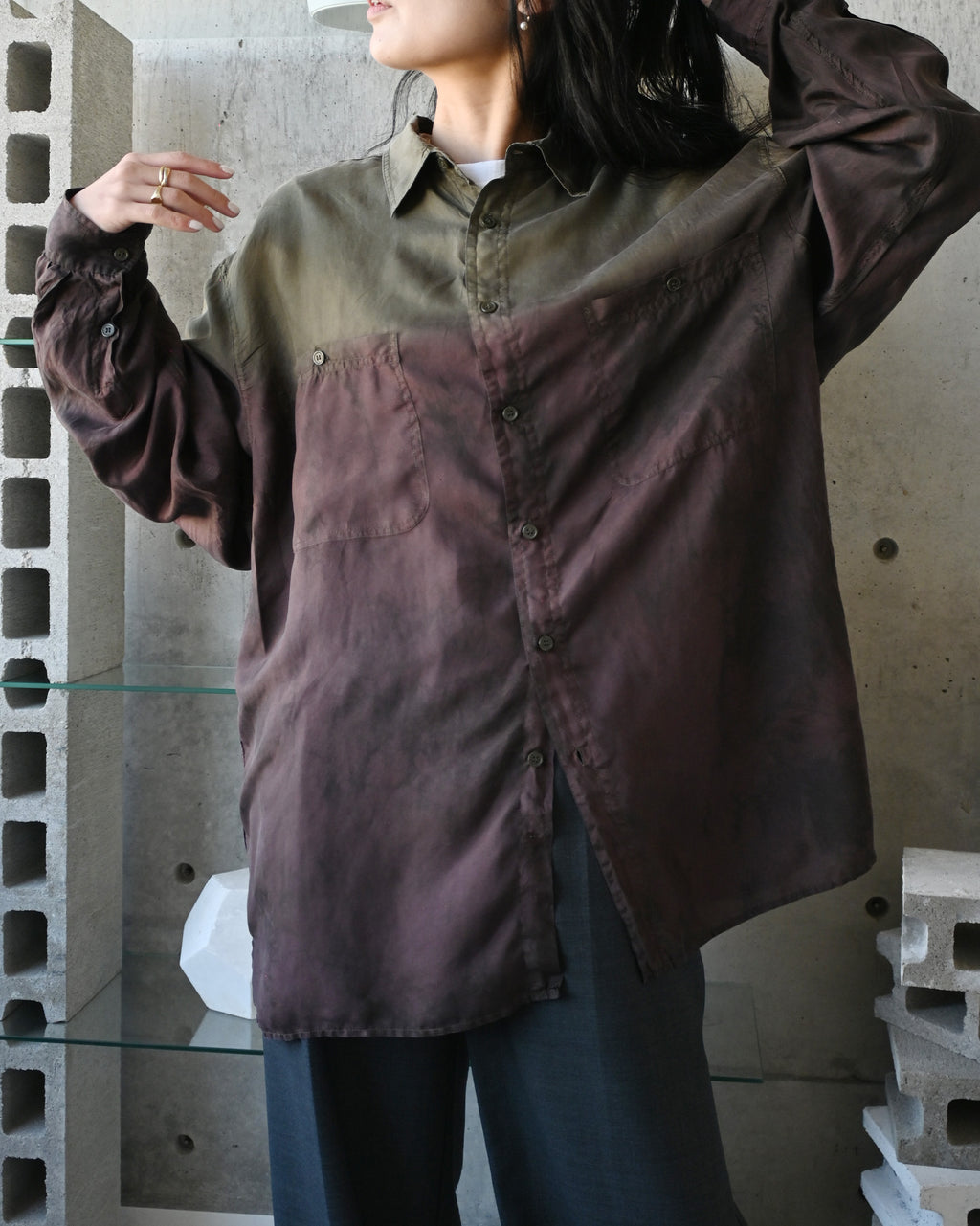 404irregular - Over-dyed Silk Shirt