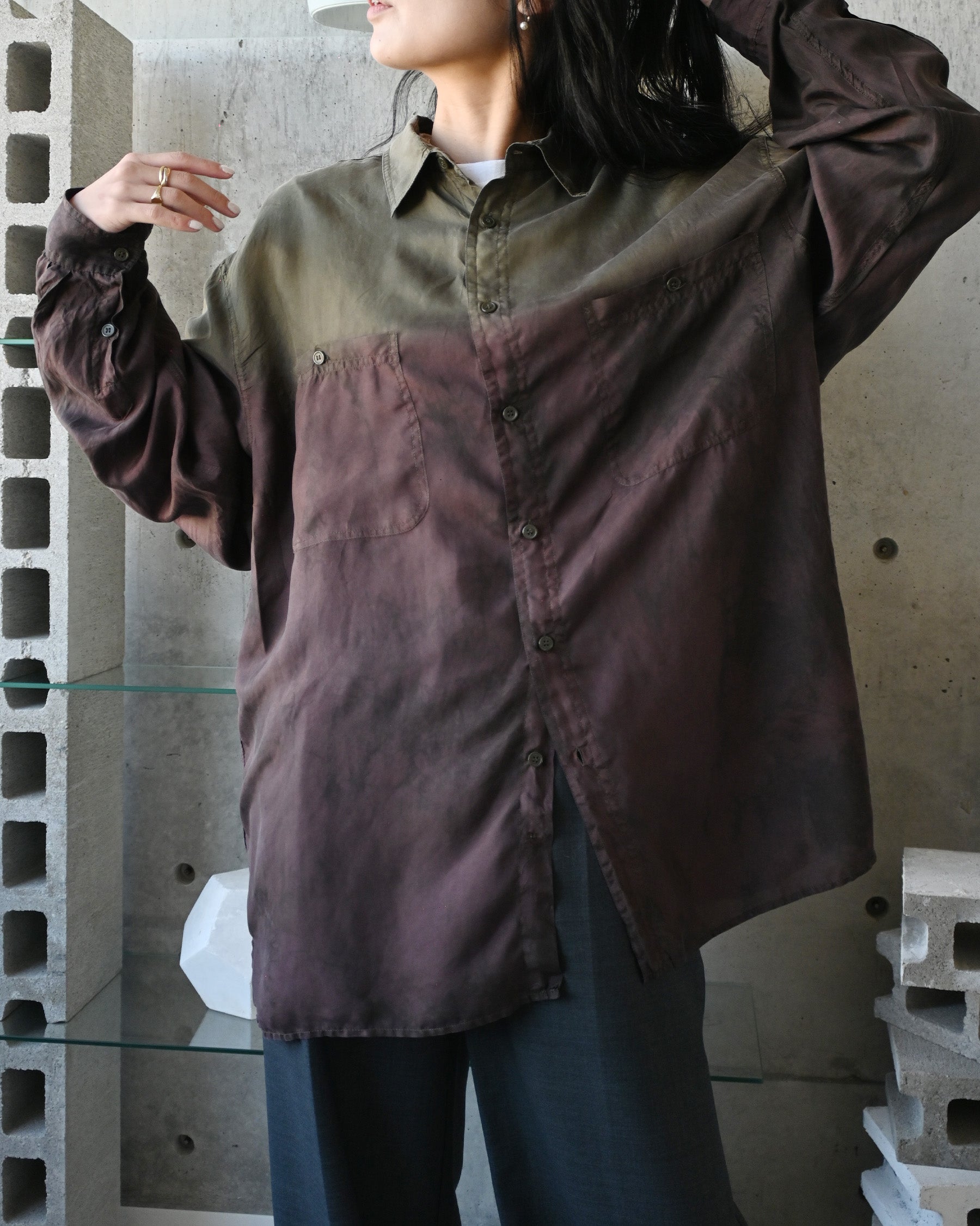 404irregular - Over-dyed Silk Shirt