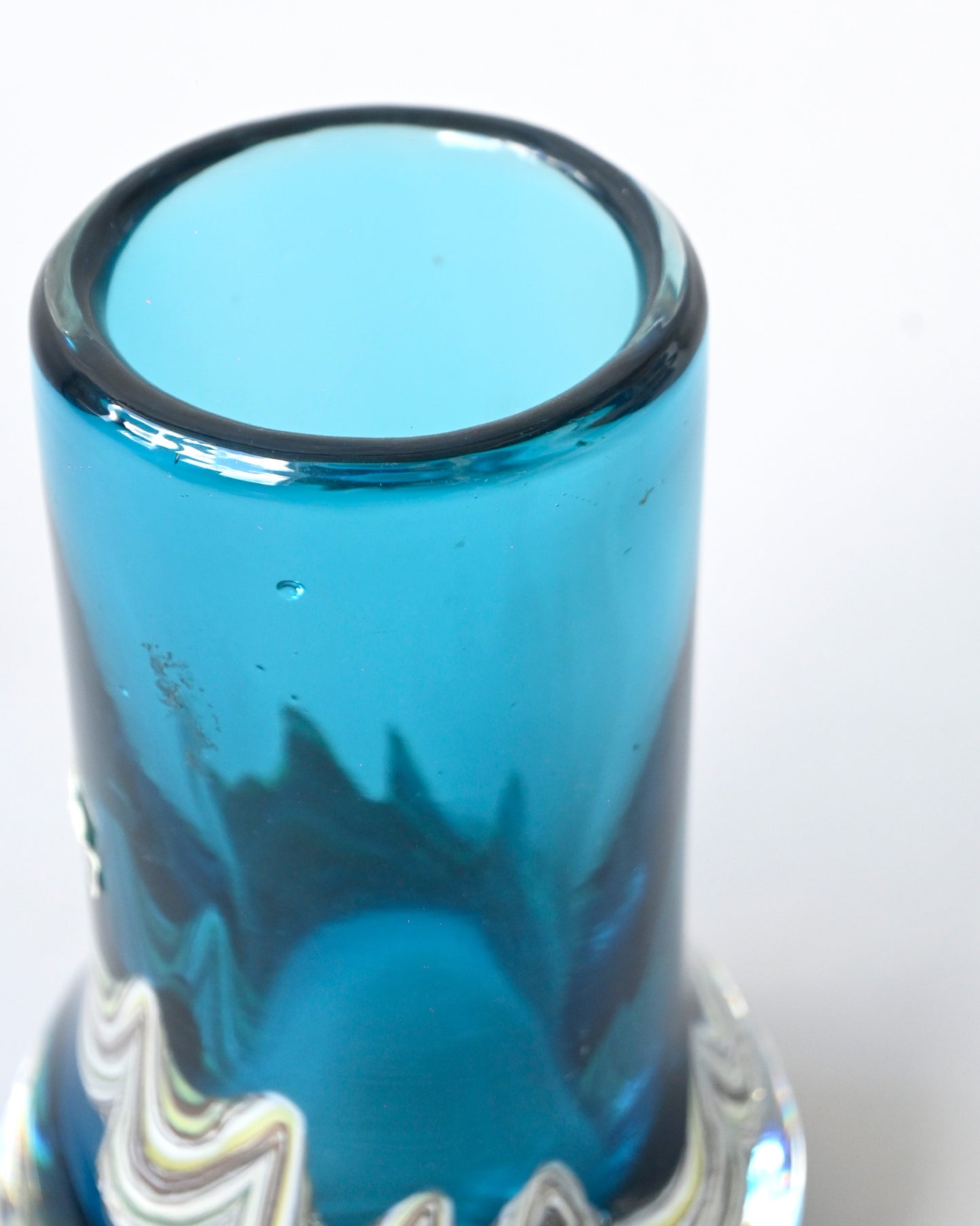 50-80s Glass Cristal Blue Vase