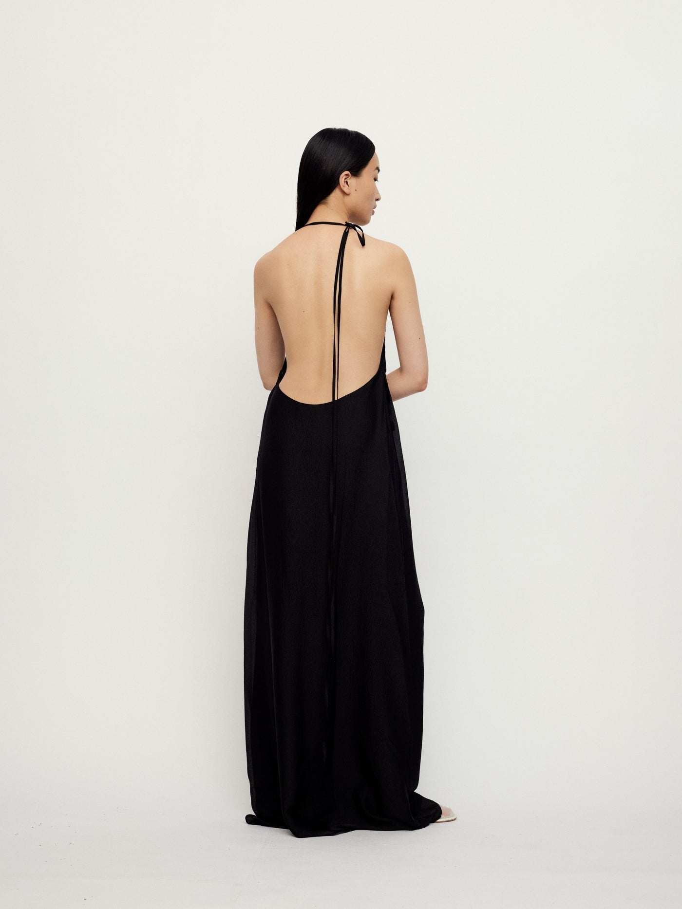"RUOHAN" JET BLACK LENA DRESS