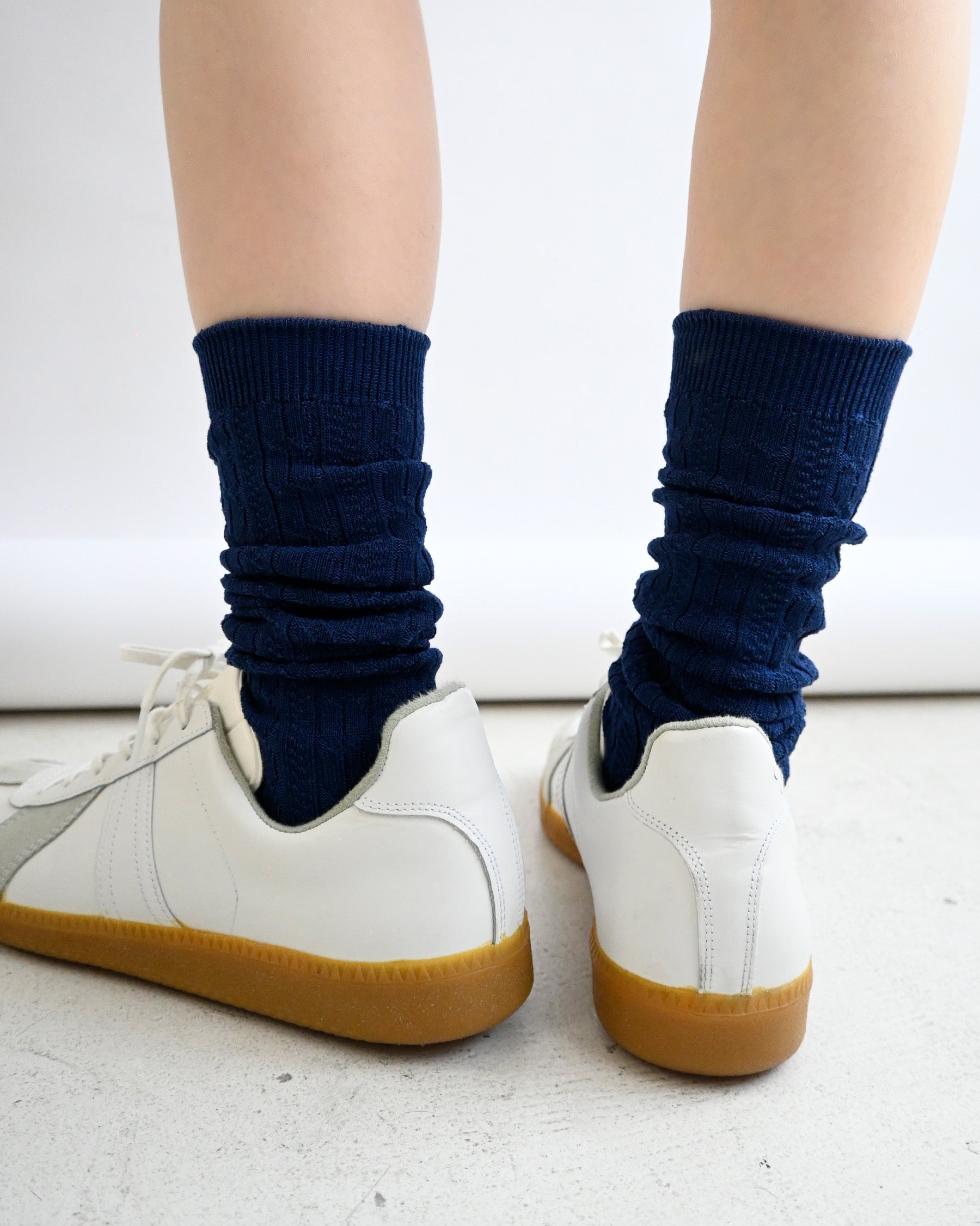 Cable Socks - Navy
