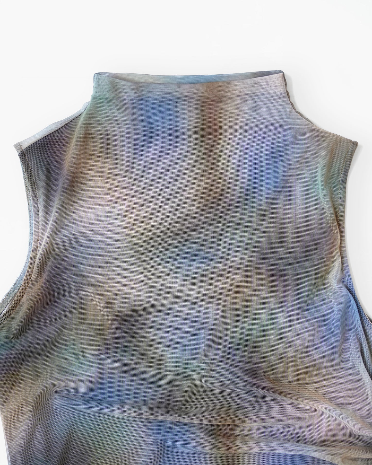 Asymmetric Mesh Sleeveless Top