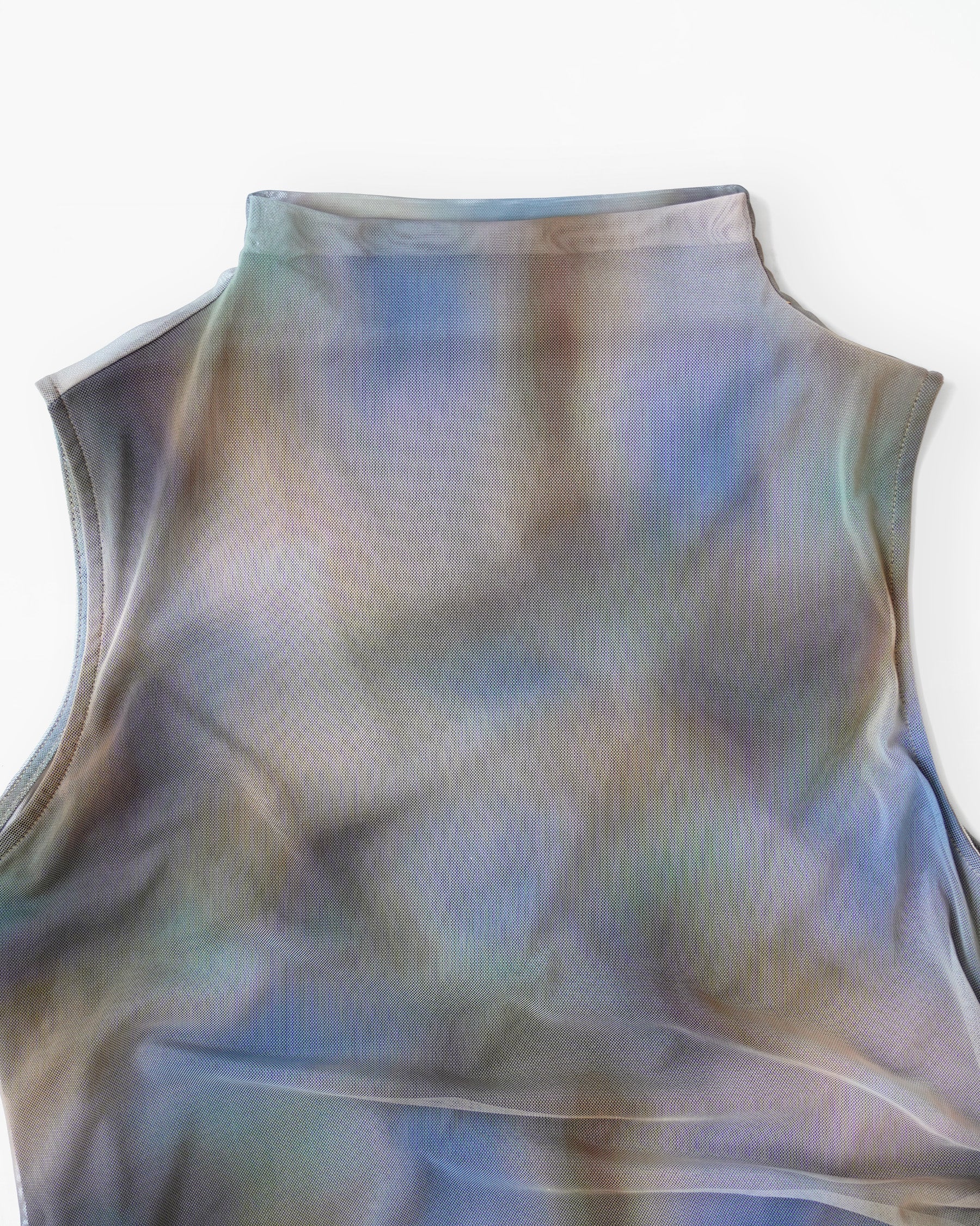 Asymmetric Mesh Sleeveless Top