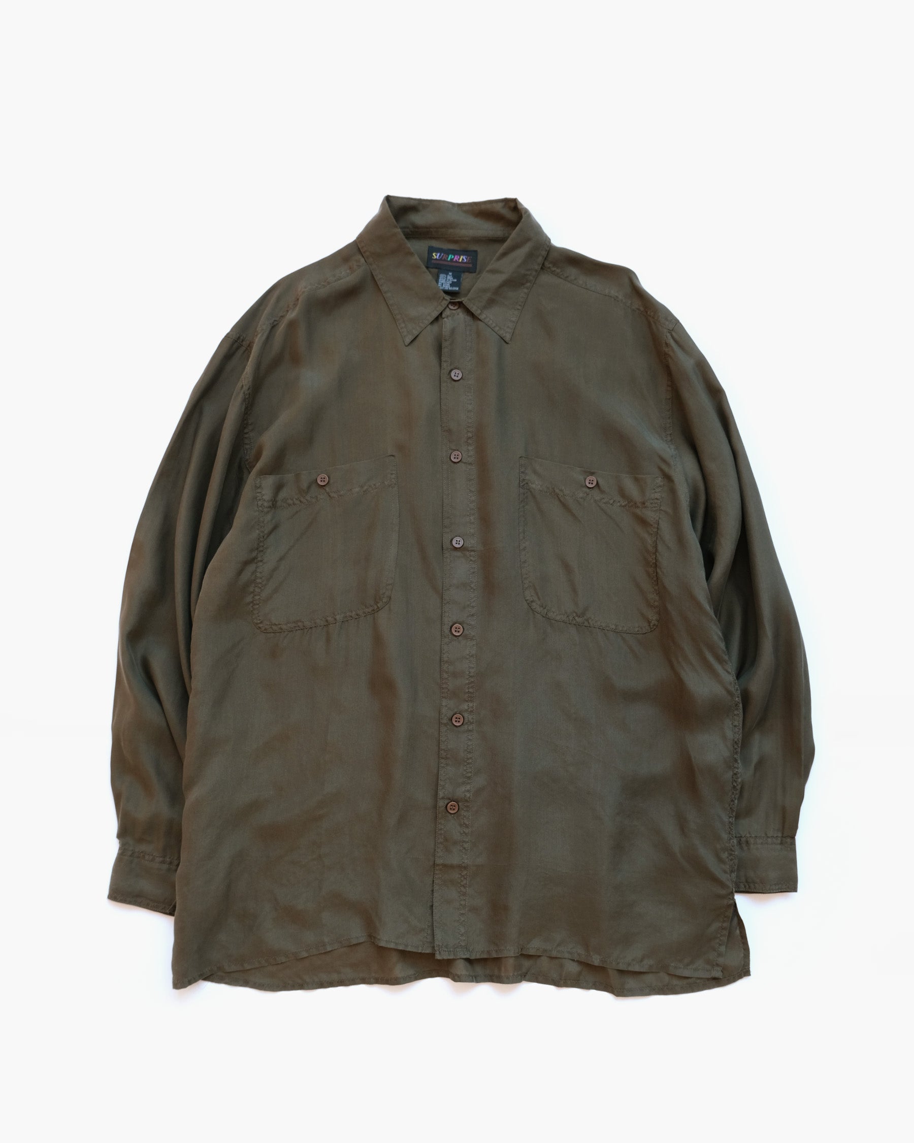 N.O.S  100% Silk Shirts - Olive