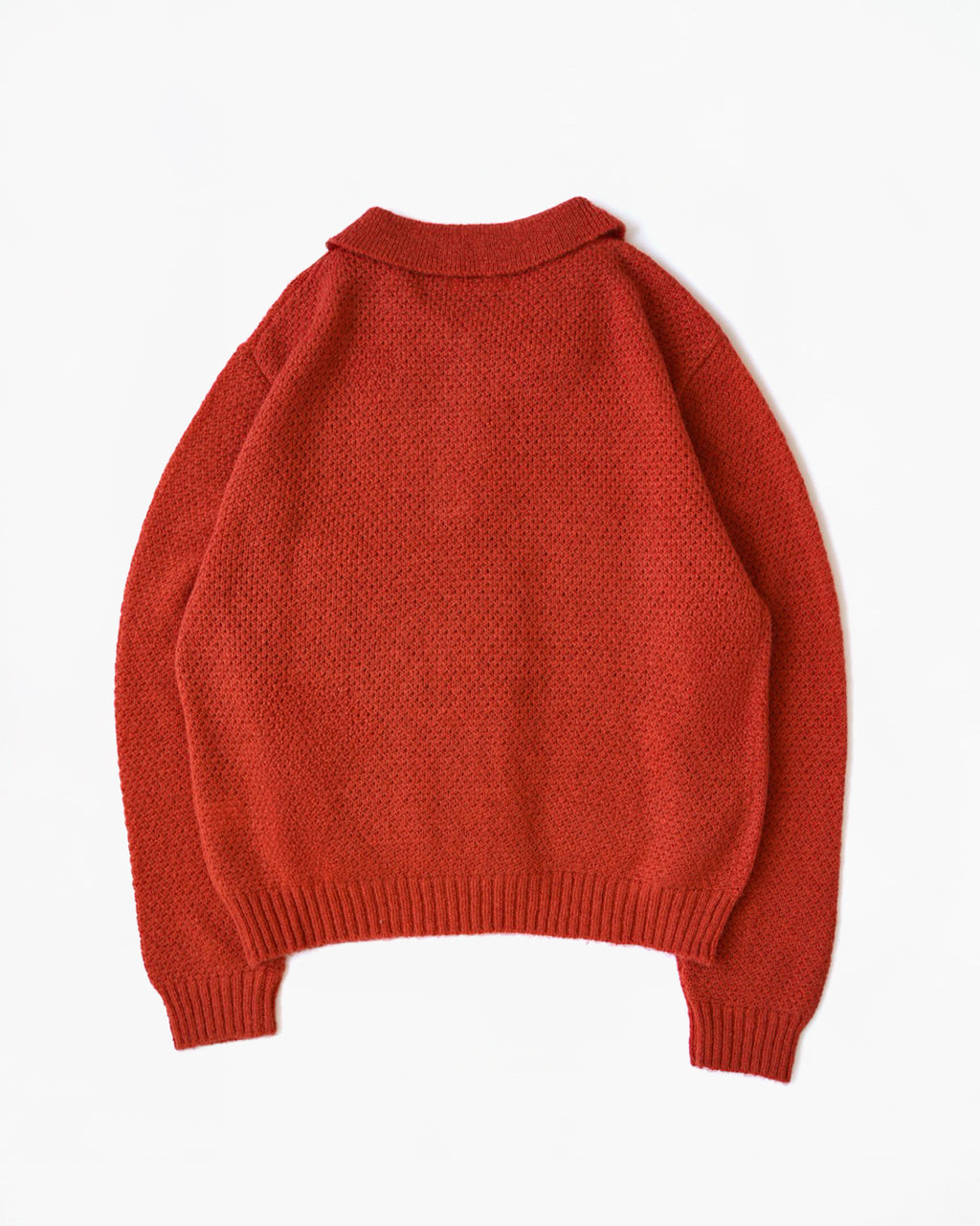 Mohair Blend Knit Polo - Orange