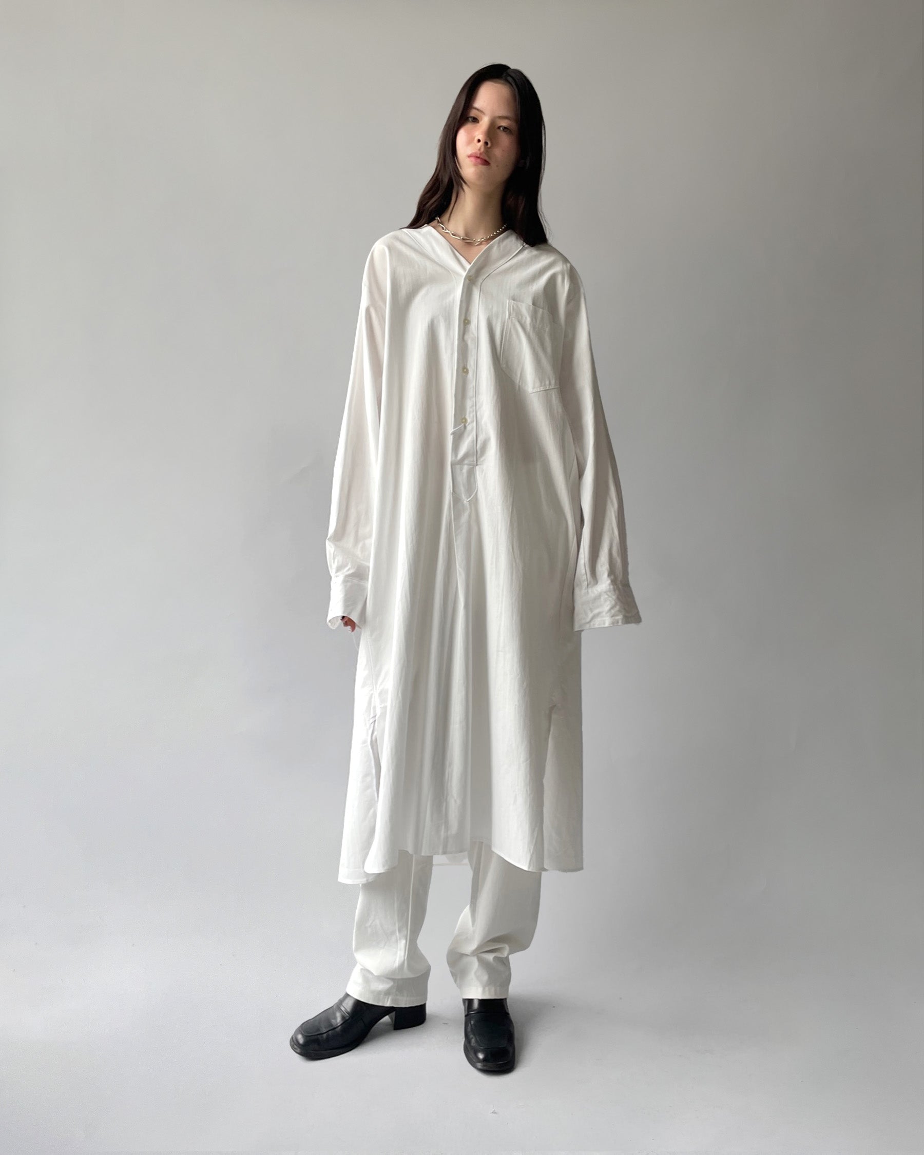 White Cotton Long Shirt