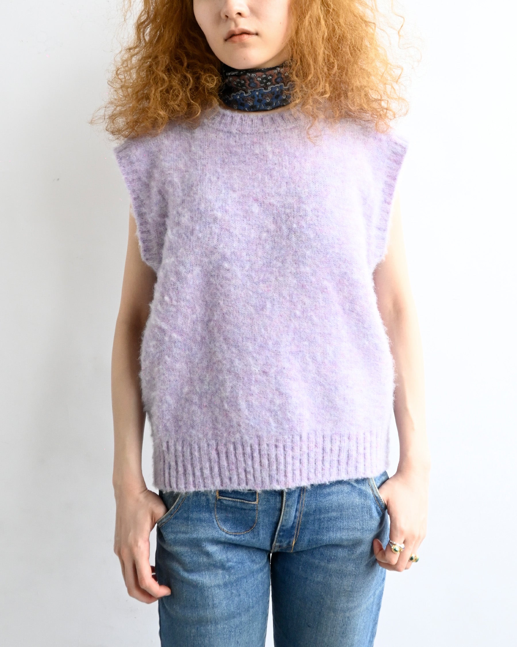 404 Shaggy Dog Crew Neck Vest - Lavender