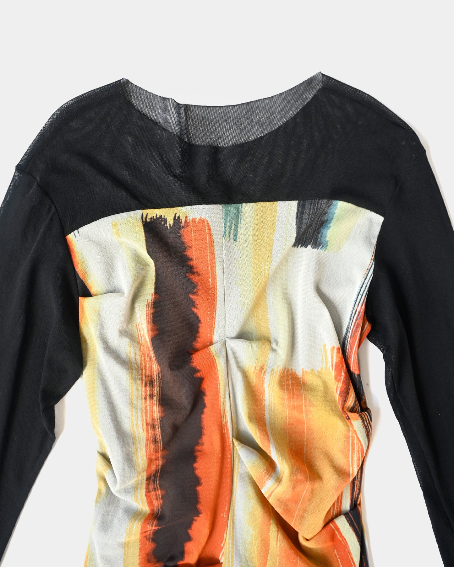 Printed L/S Sheer Top