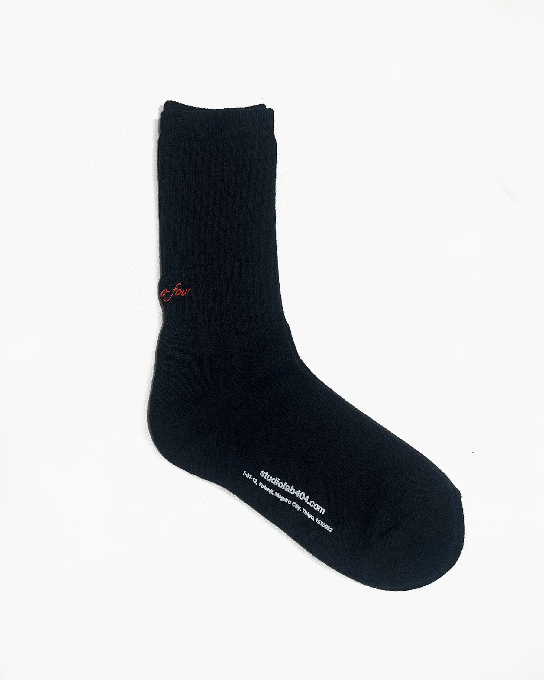 "four o four" Rib Socks - Black