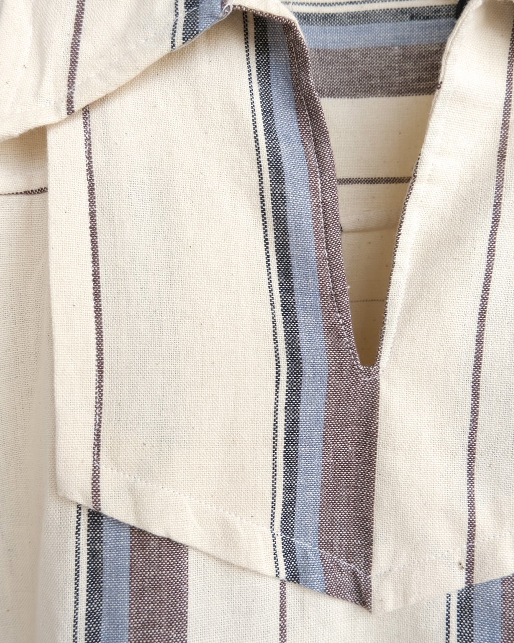 Stripe Pullover Cotton Shirt