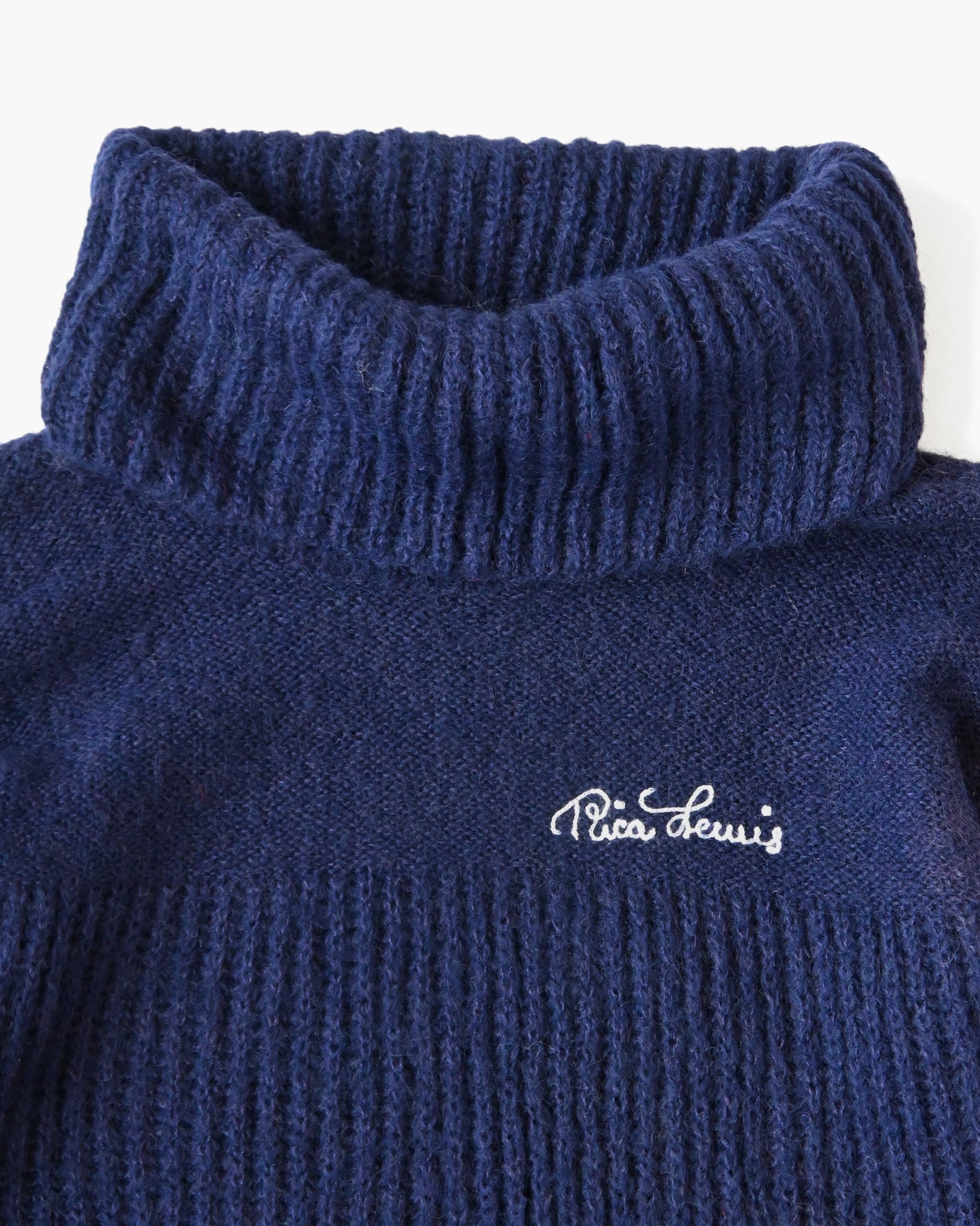 Navy Embroidered Knit