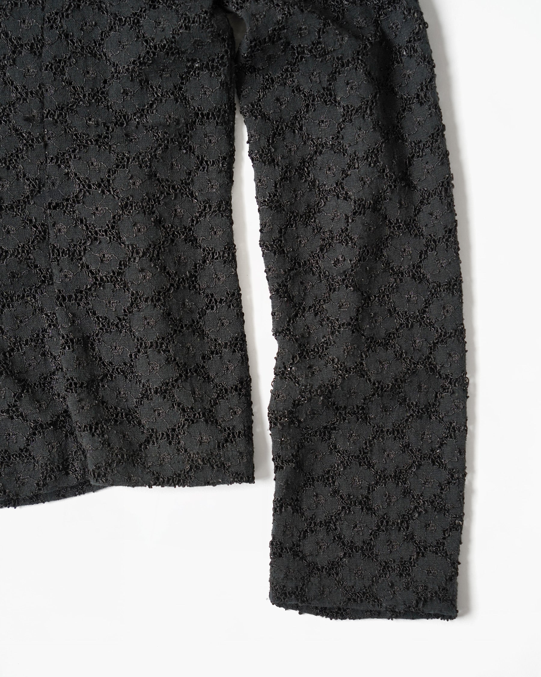 Sheer Floral Pattern Lace Shirt